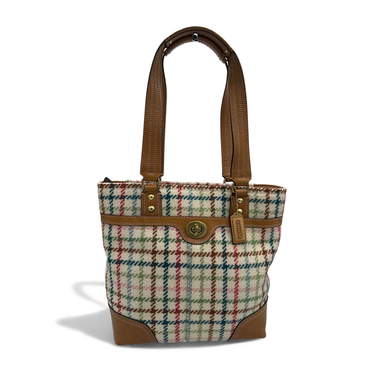 Vintage Coach F13985 Hampton Tattersall Shoulder Bag