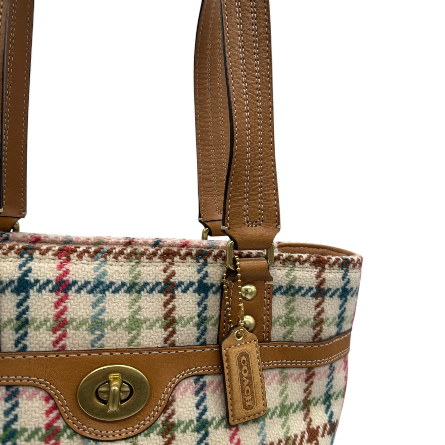 Vintage Coach F13985 Hampton Tattersall Shoulder Bag