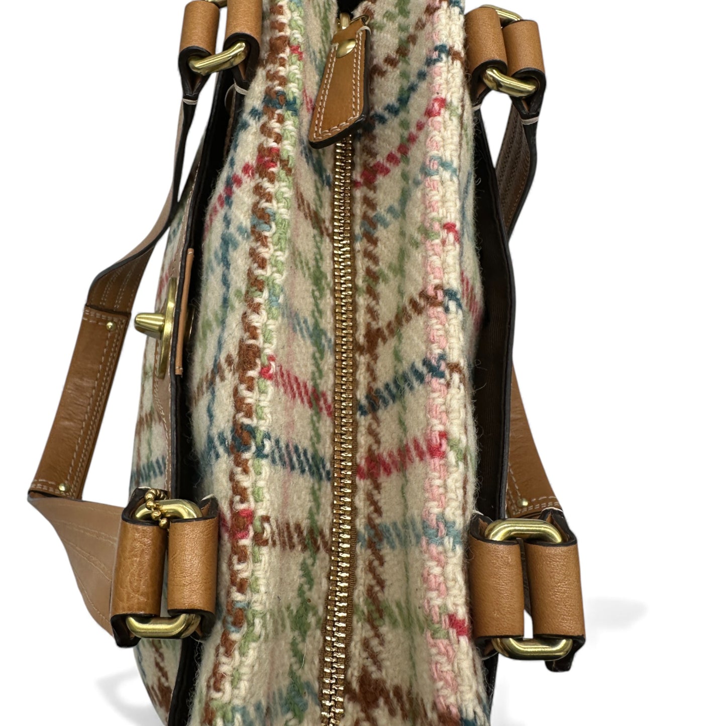 Vintage Coach F13985 Hampton Tattersall Shoulder Bag