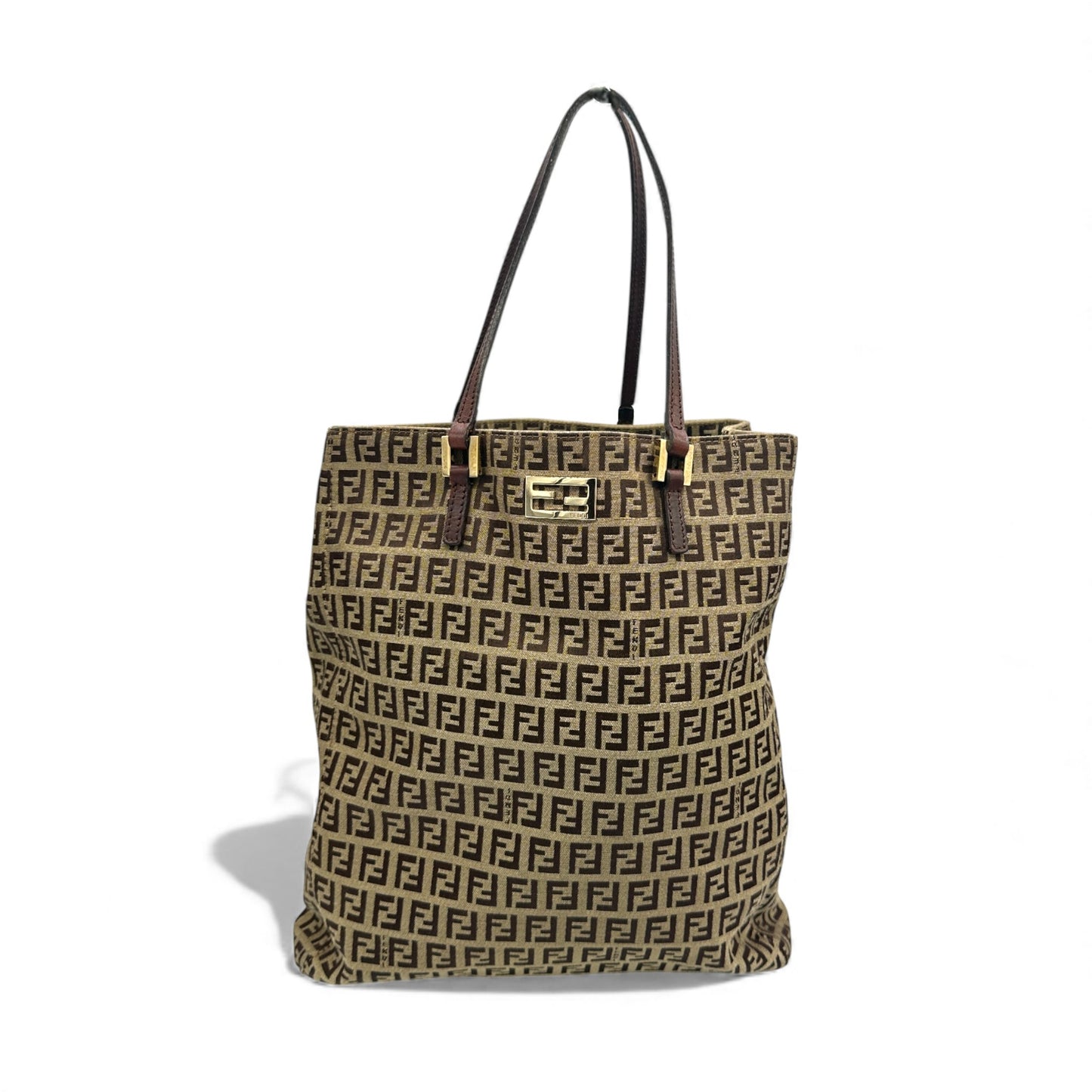 Vintage Fendi Zucchino Large Tote Shoulder Bag