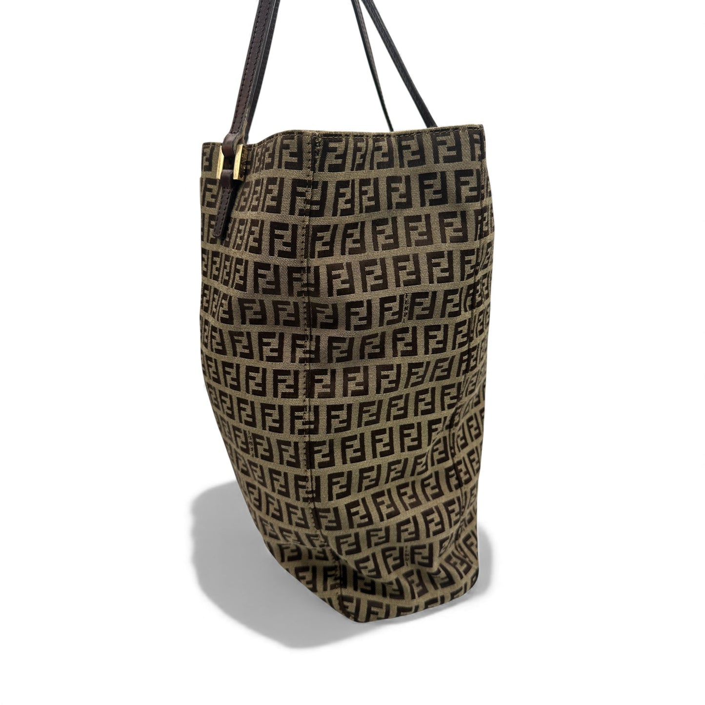 Vintage Fendi Zucchino Large Tote Shoulder Bag