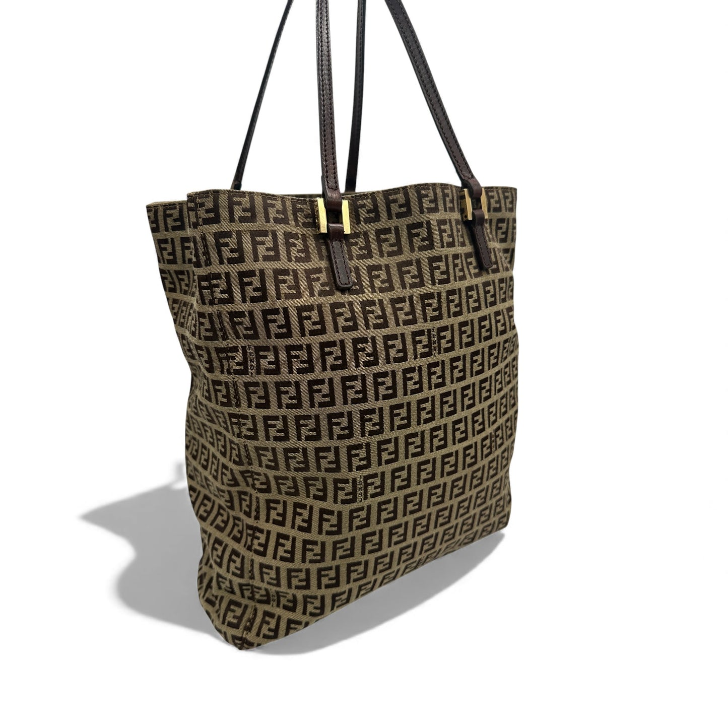 Vintage Fendi Zucchino Large Tote Shoulder Bag