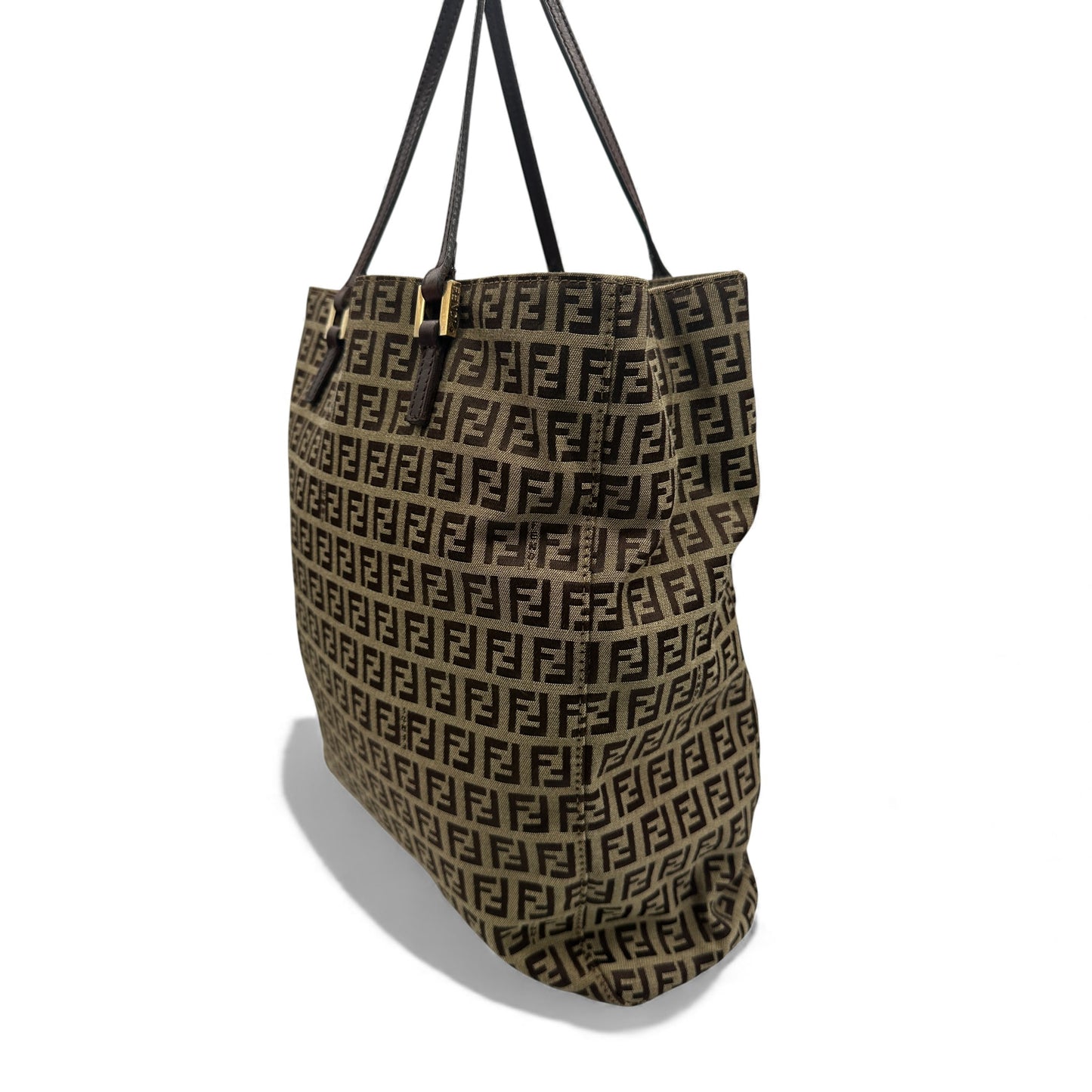 Vintage Fendi Zucchino Large Tote Shoulder Bag