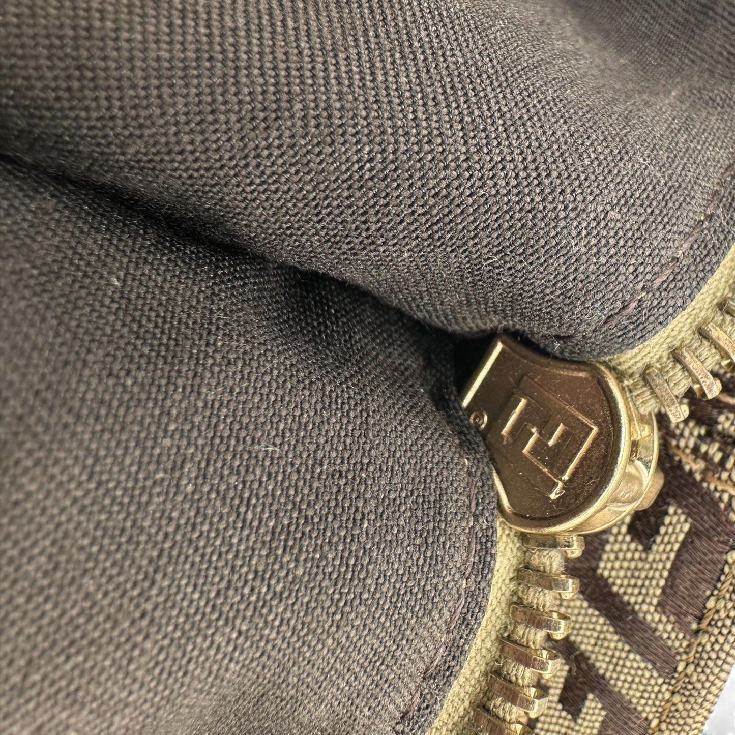 Vintage Fendi Zucchino Large Tote Shoulder Bag