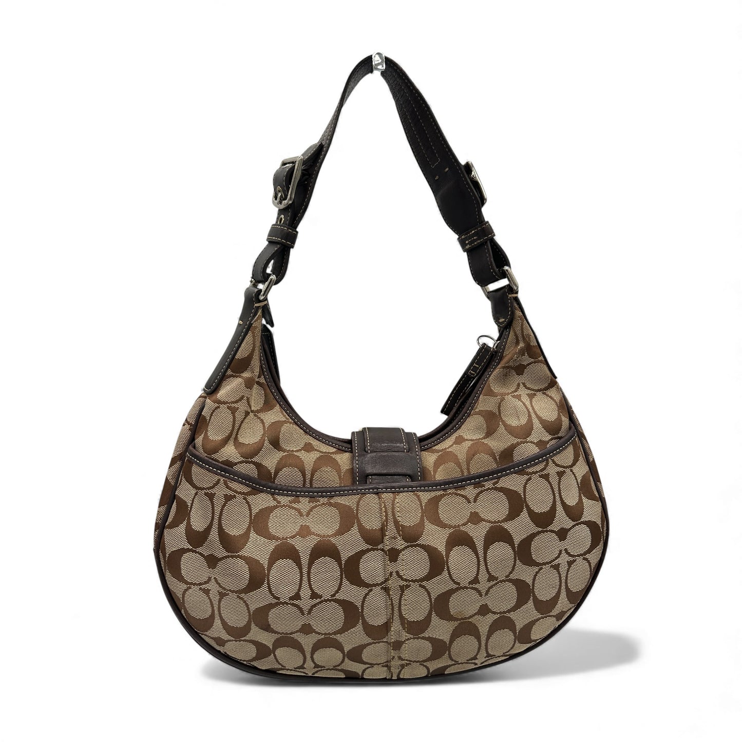 Vintage Coach 6363 Crescent Soho Schultertasche mit Schnalle