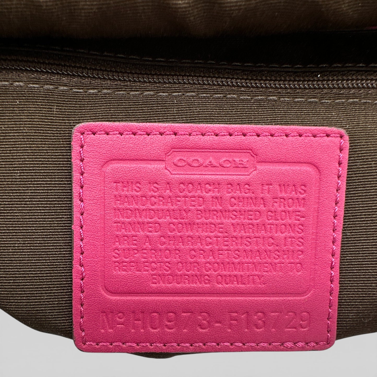 Vintage Coach F13729 Soho Pink Flap Shoulder Bag