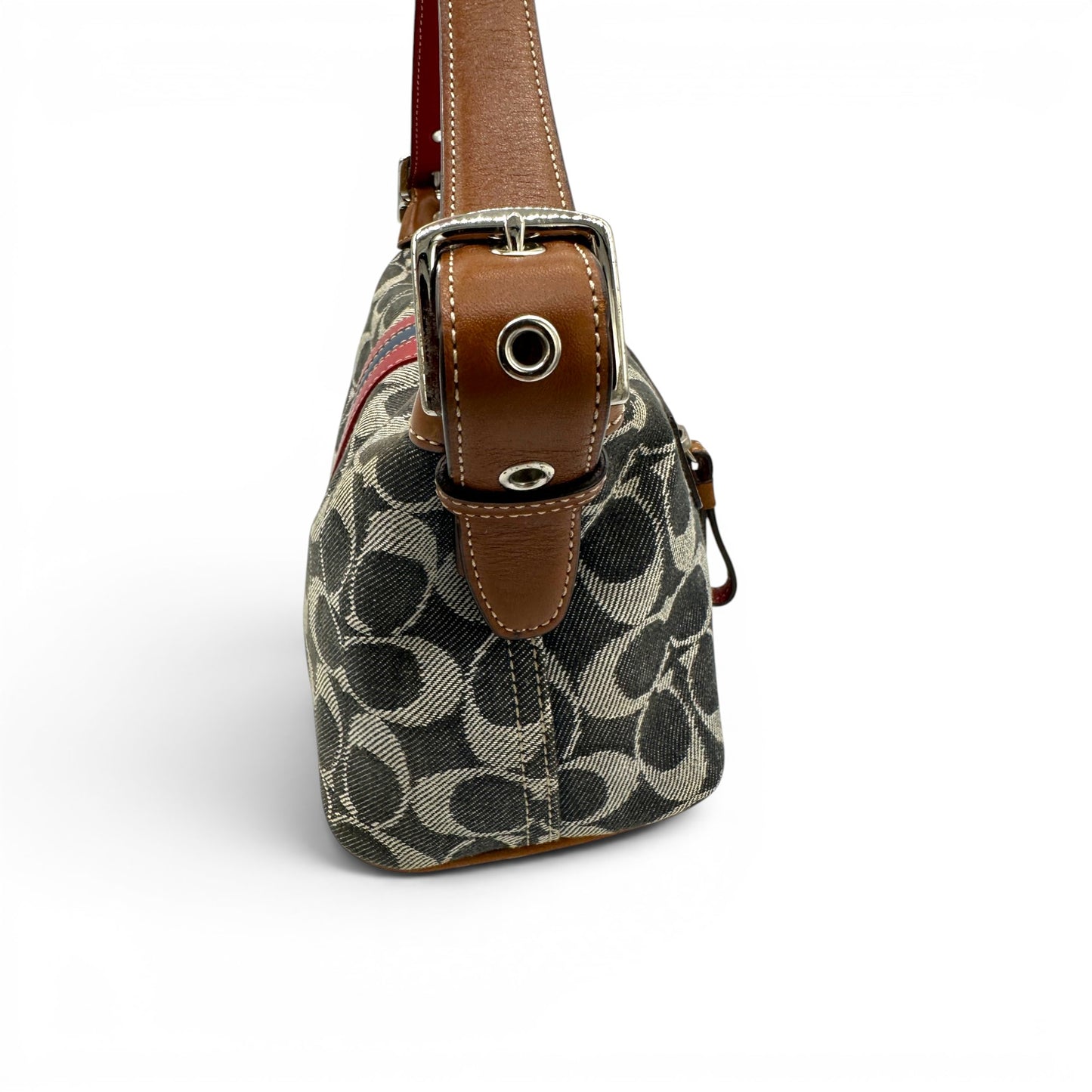 Vintage Coach 7022 Denim Monogram Schultertasche