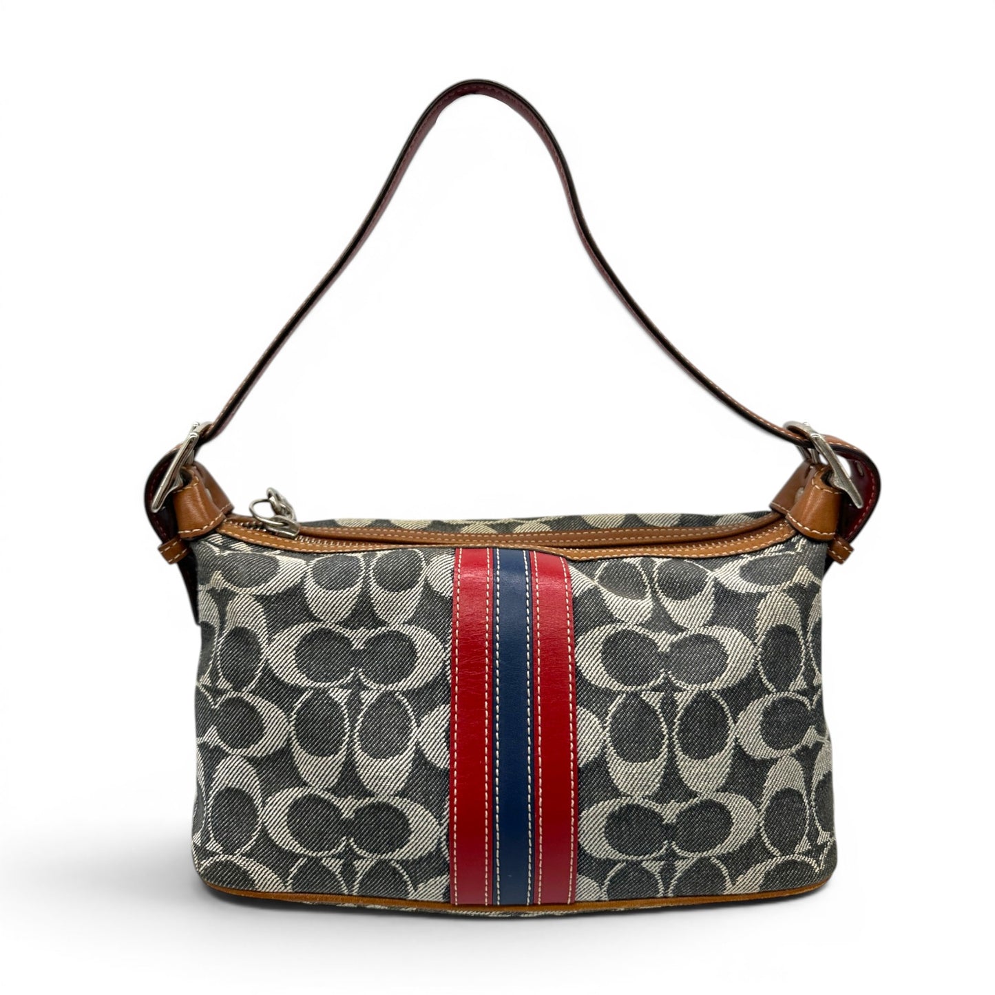 Vintage Coach 7022 Denim Monogram Schultertasche