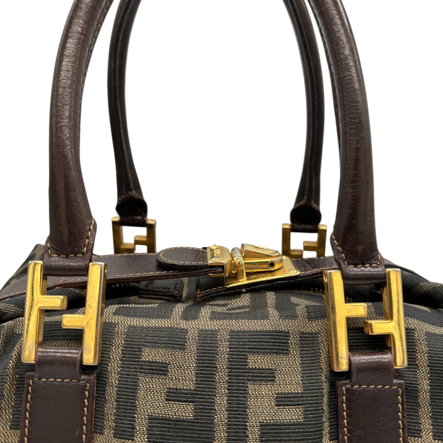 Vintage Fendi Zucca Canvas Mini Boston Bag
