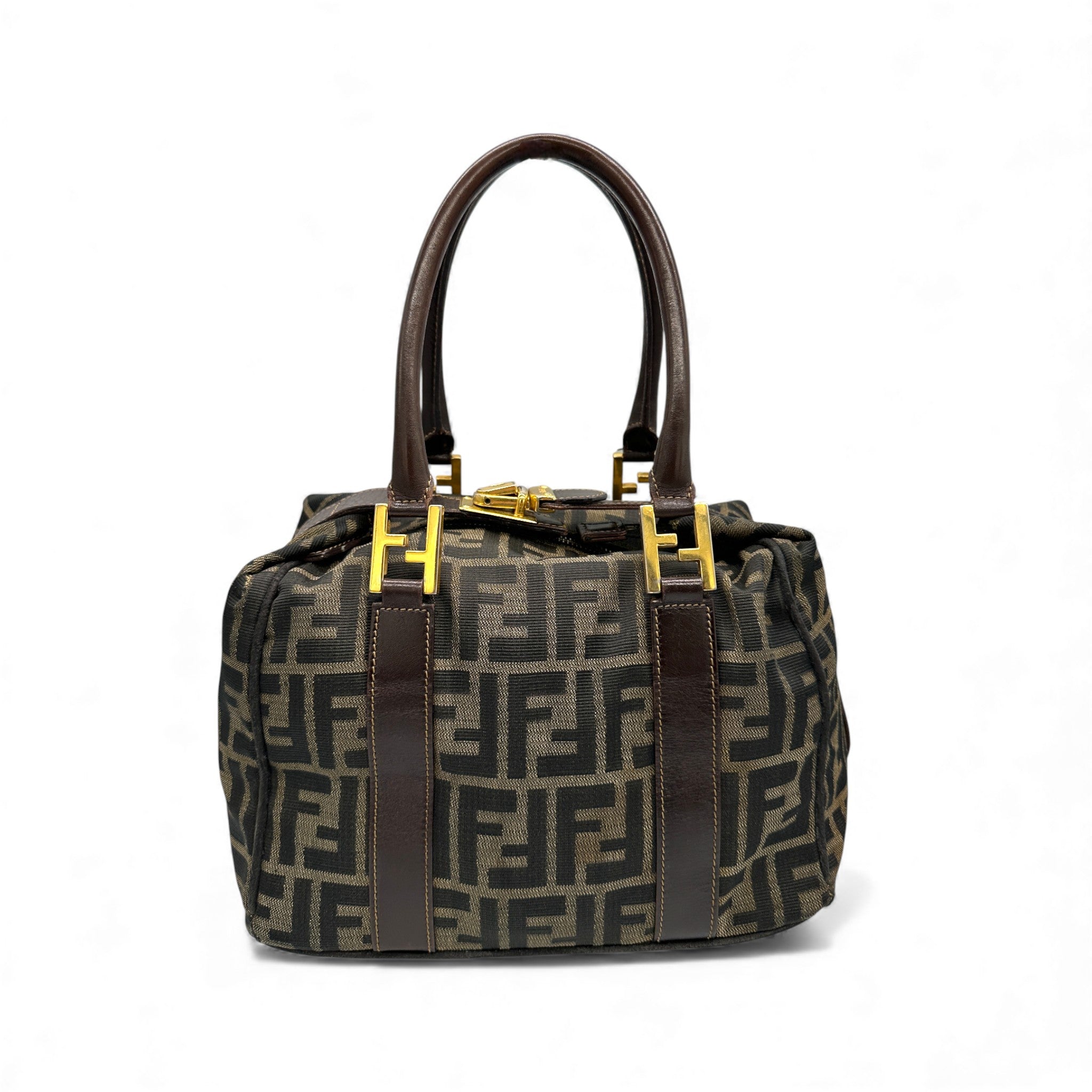 Fendi Mini Boston Bag Vintage FENDI Pecan Mini Boston Handbag