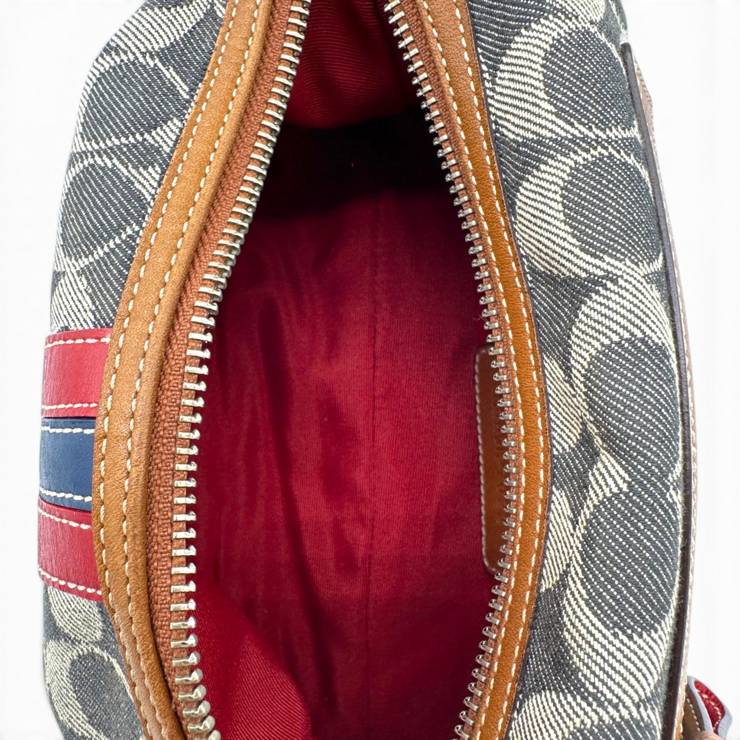 Vintage Coach 7022 Denim Monogram Schultertasche