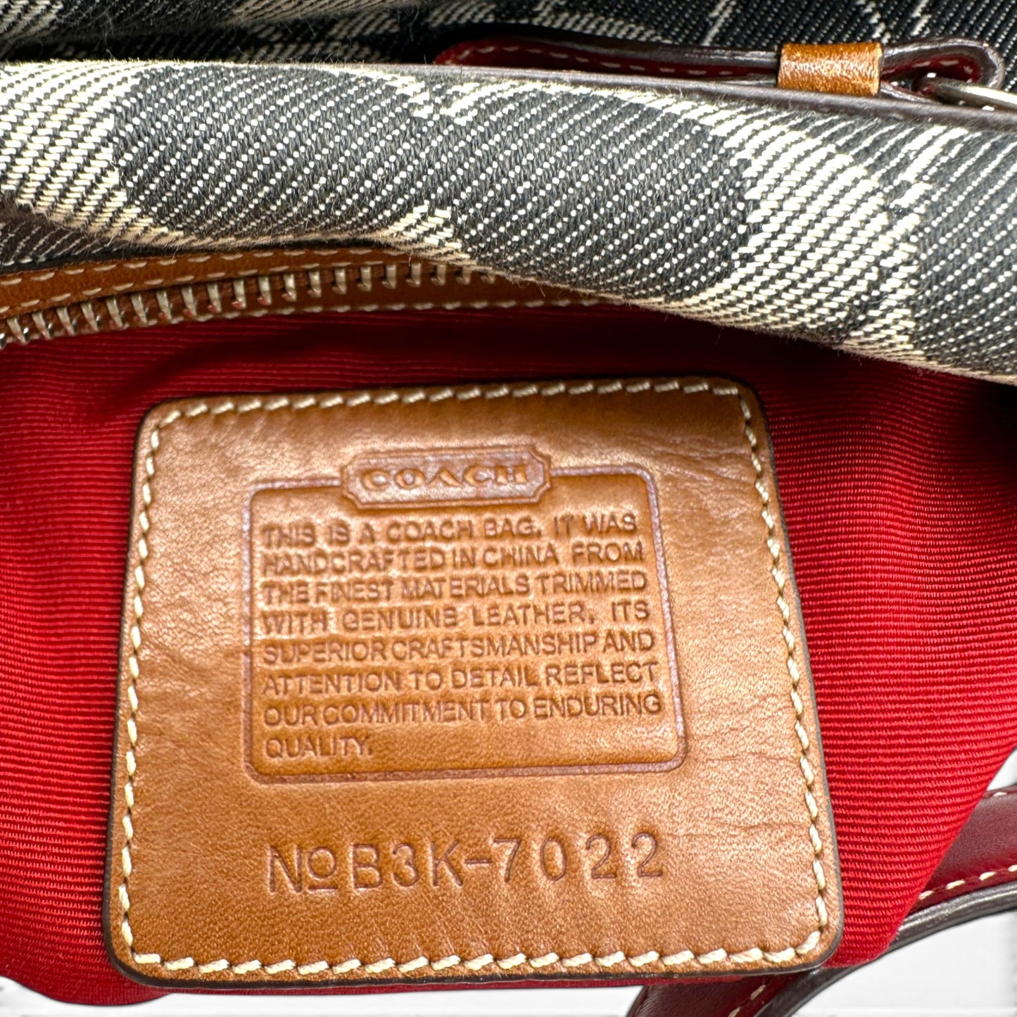 Vintage Coach 7022 Denim Monogram Schultertasche