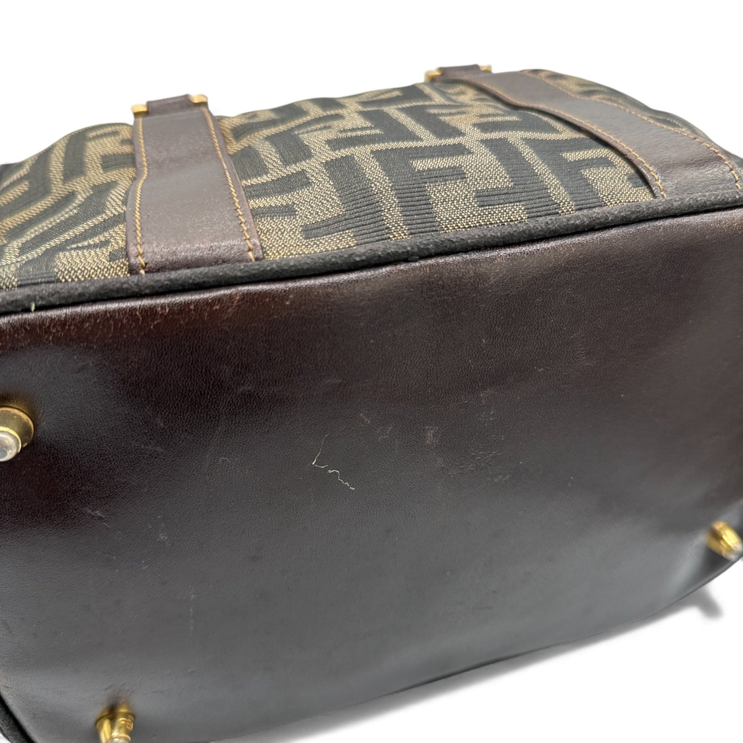 Vintage Fendi Zucca Canvas Mini Boston Bag