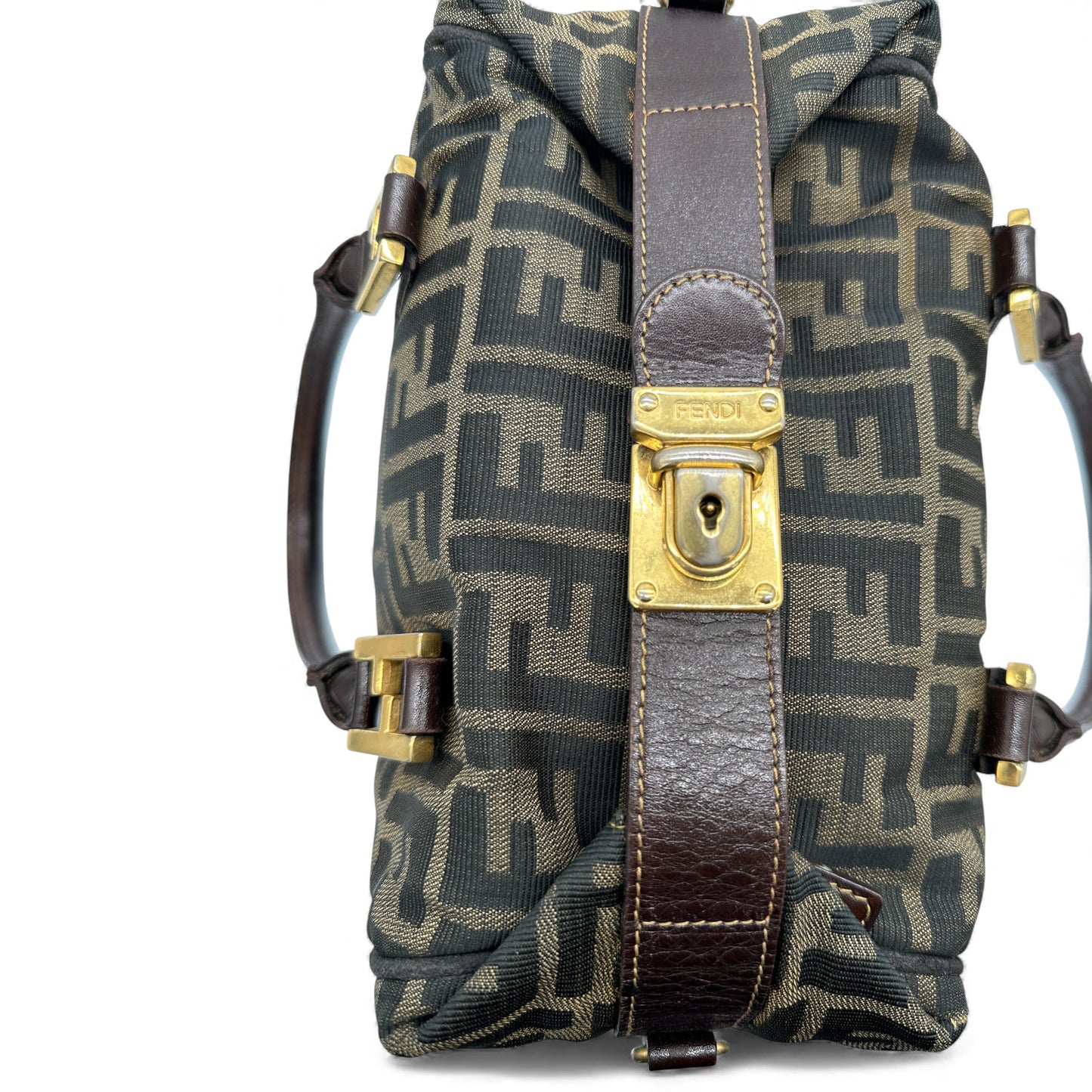 Vintage Fendi Zucca Canvas Mini Boston Bag