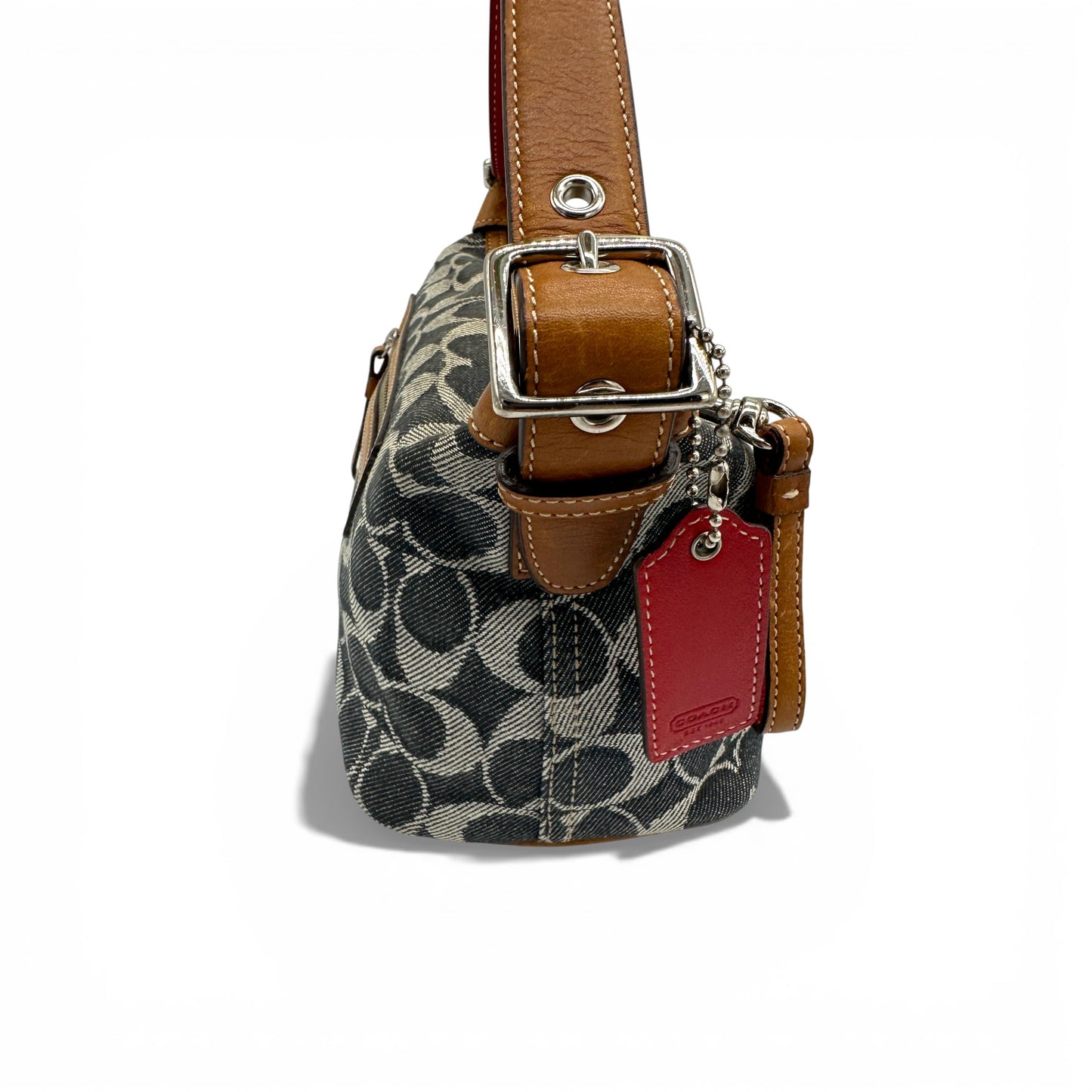 Vintage Coach 7022 Denim Monogram Schultertasche