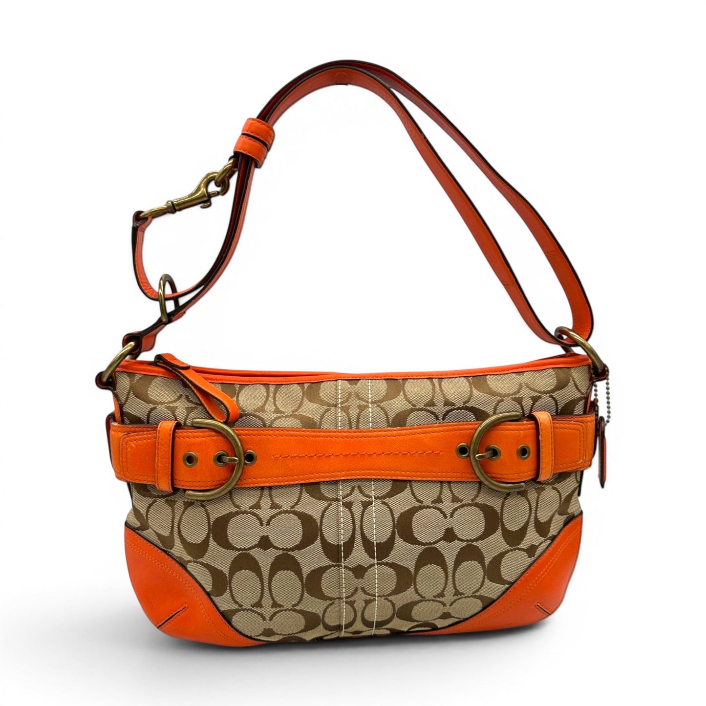 Sac bandoulière vintage Coach 7077 à double boucle