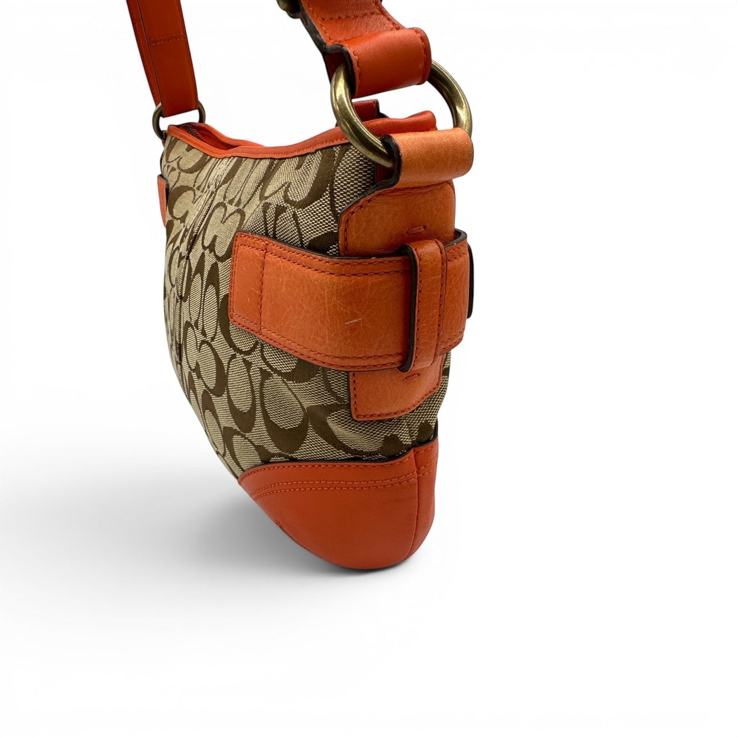 Sac bandoulière vintage Coach 7077 à double boucle