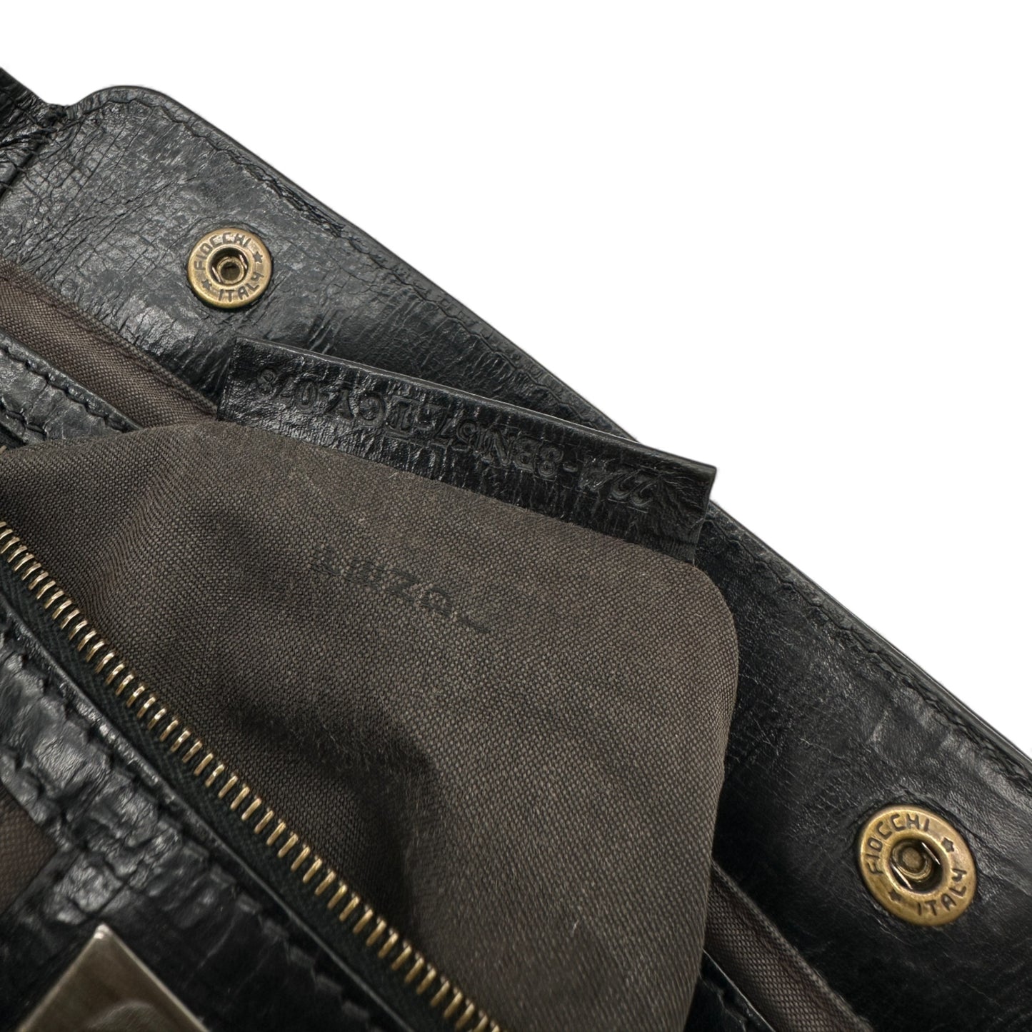 vintage Fendi ethnico sac à main en cuir noir