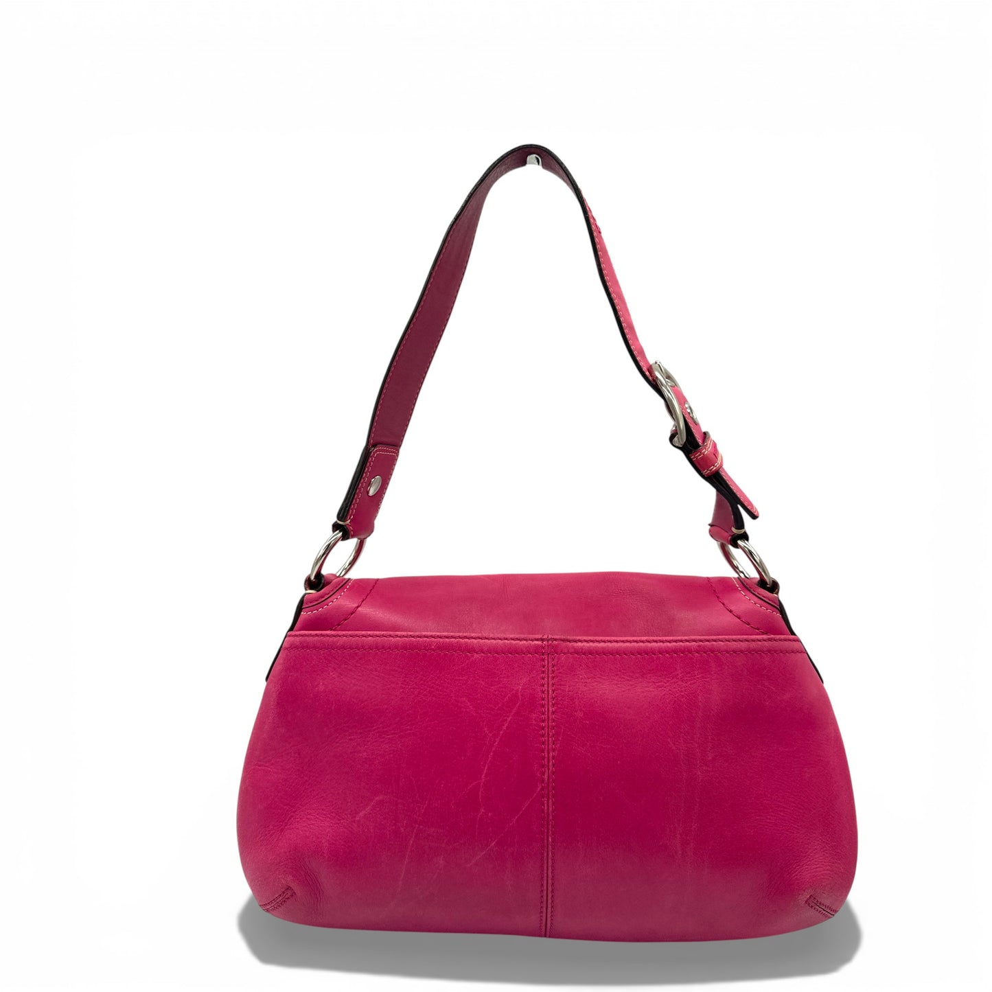 Vintage Coach F13729 Soho Pink Flap Shoulder Bag