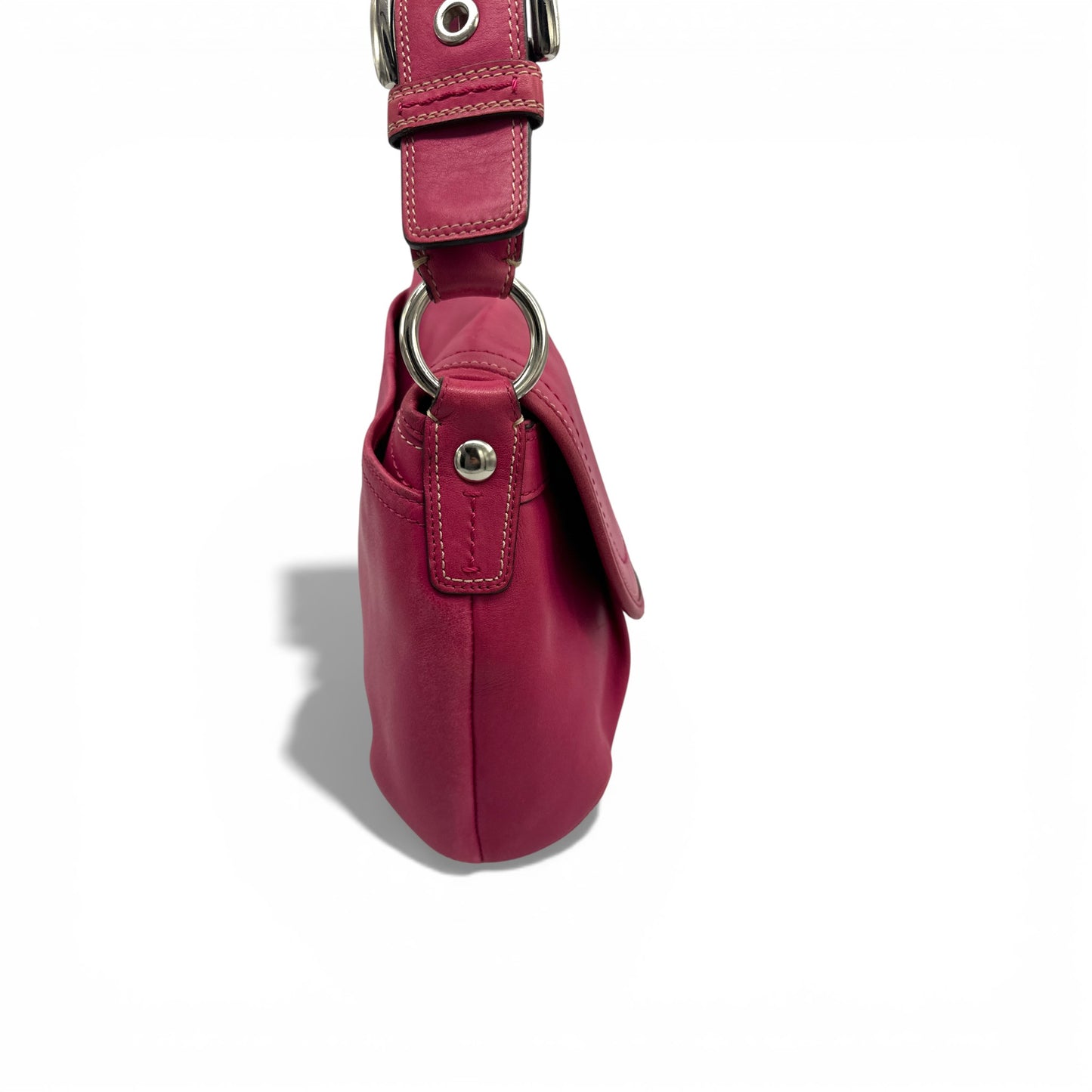 Vintage Coach F13729 Soho Pink Flap Shoulder Bag