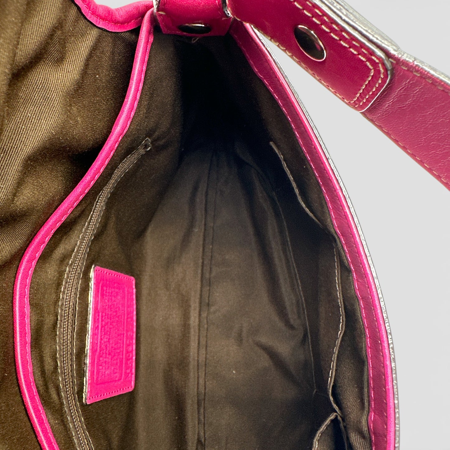 Vintage Coach F13729 Soho Pink Flap Shoulder Bag