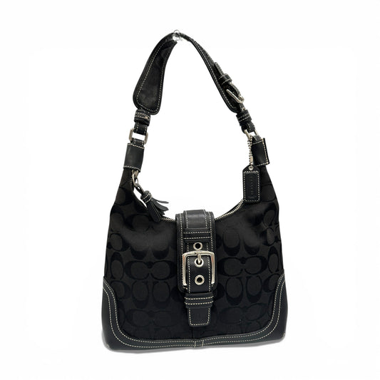 Vintage Coach 6823 Soho Schwarze Halbmond-Schultertasche