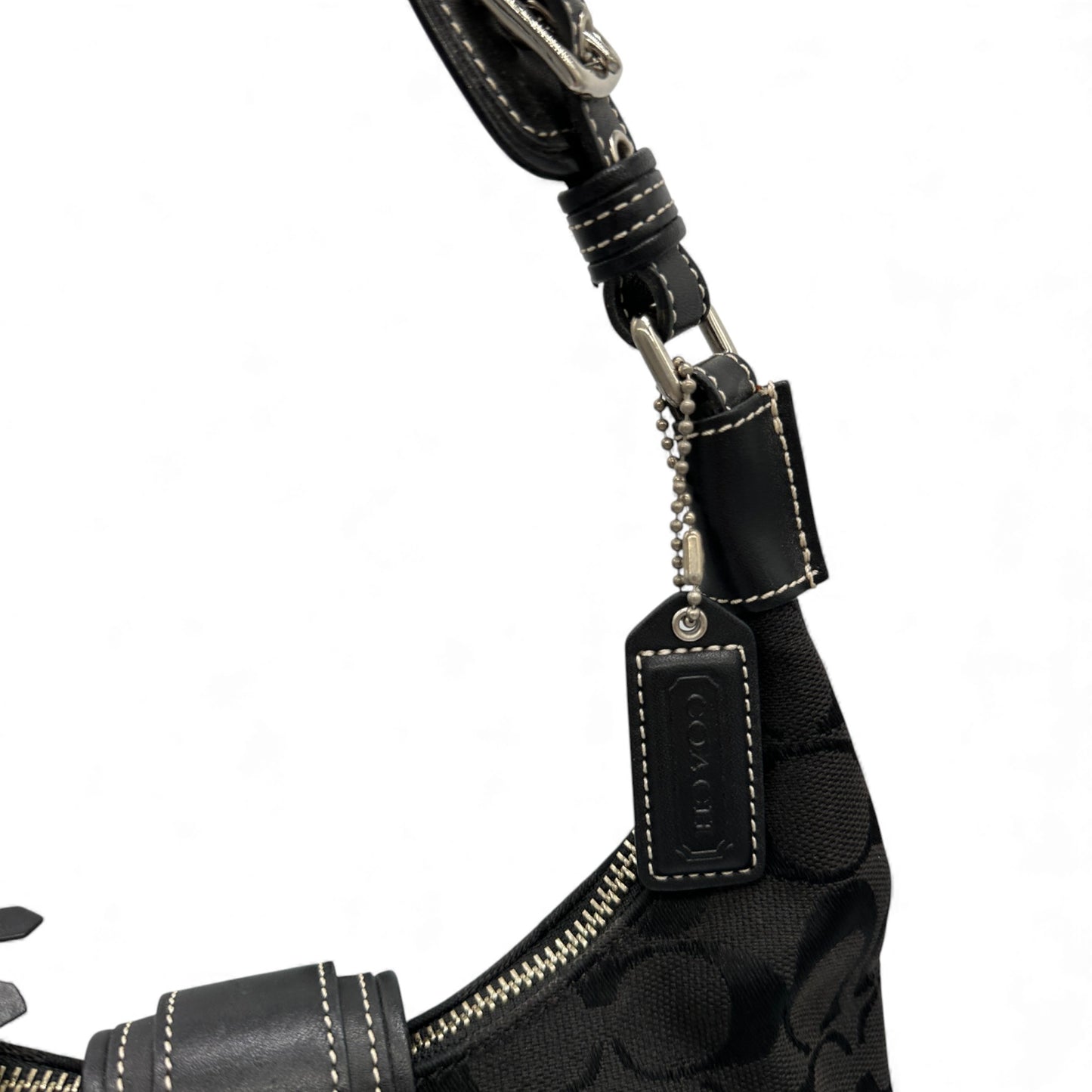 Vintage Coach 6823 Soho Schwarze Halbmond-Schultertasche