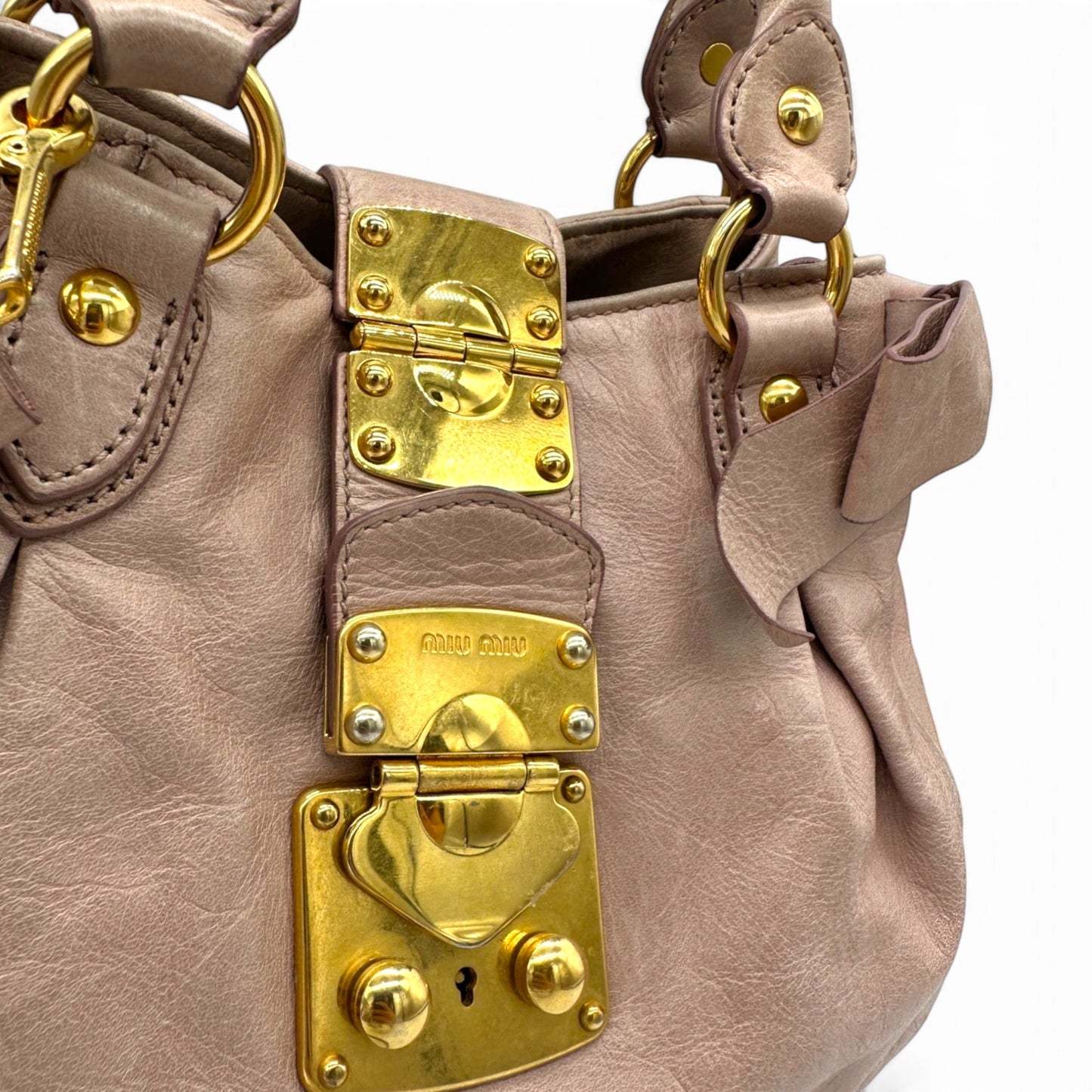 Sac à main Miu Miu Matelassé en cuir gris