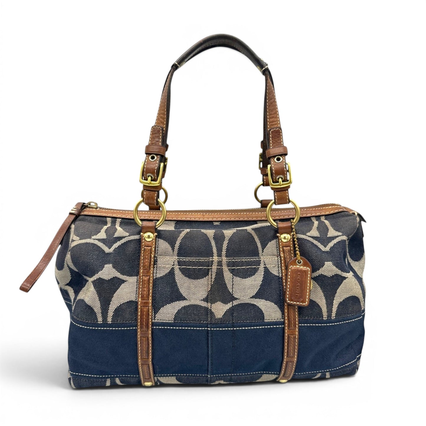 Vintage Coach 11183 Denim Boston Shoulder Bag