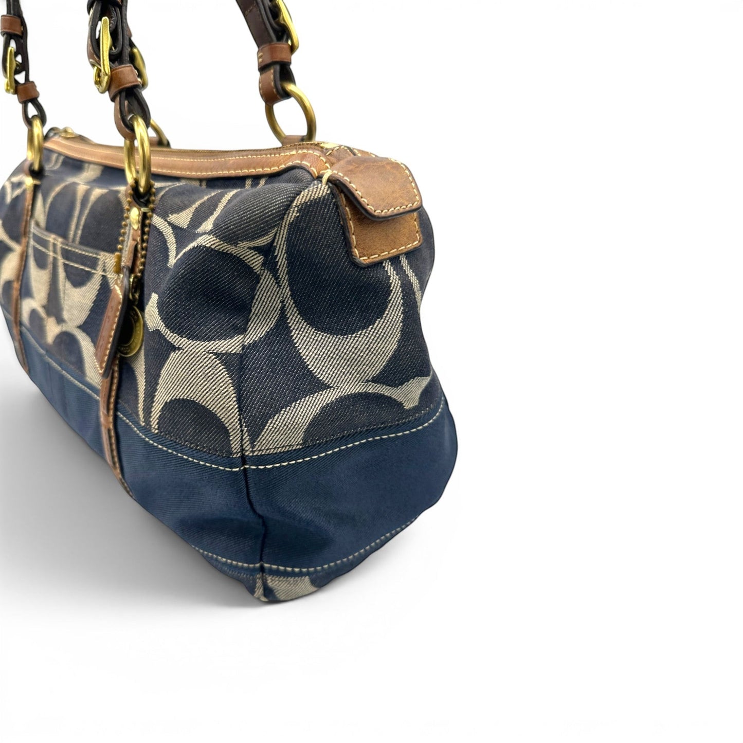 Vintage Coach 11183 Denim Boston Shoulder Bag