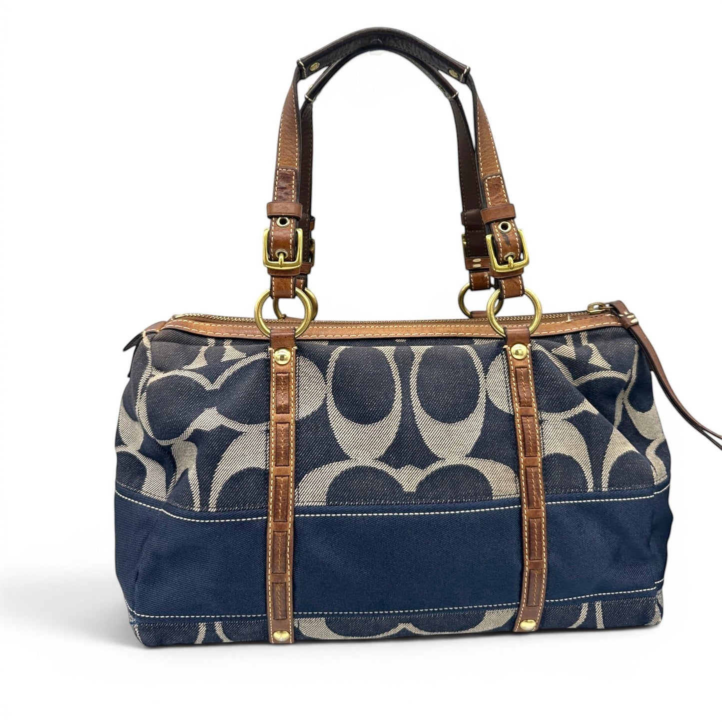 Vintage Coach 11183 Denim Boston Shoulder Bag