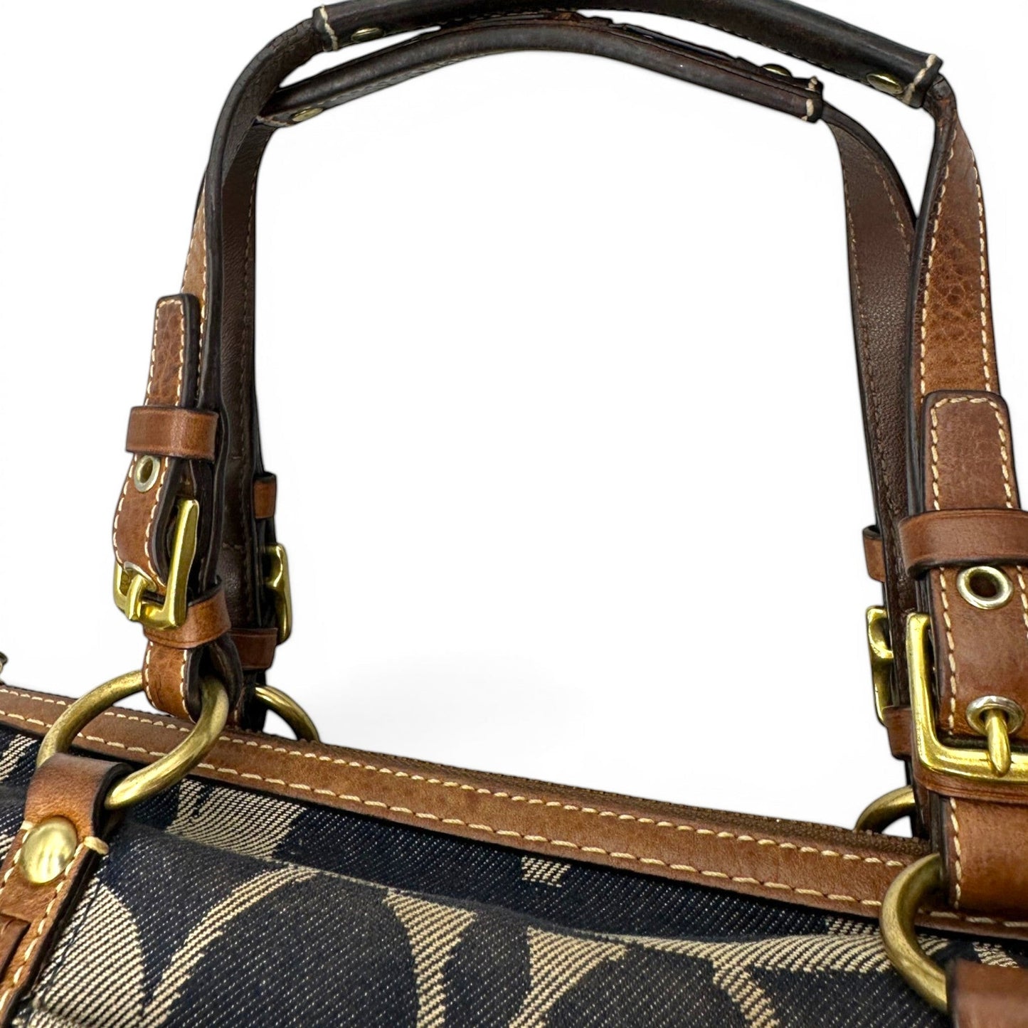 Vintage Coach 11183 Denim Boston Shoulder Bag