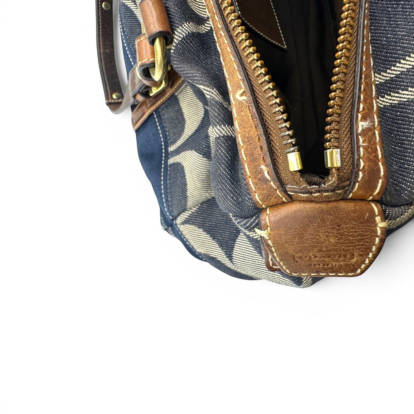 Vintage Coach 11183 Denim Boston Shoulder Bag