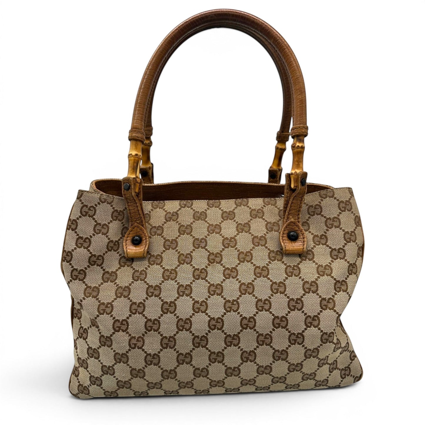 Vintage Gucci Bamboo Structured Tote