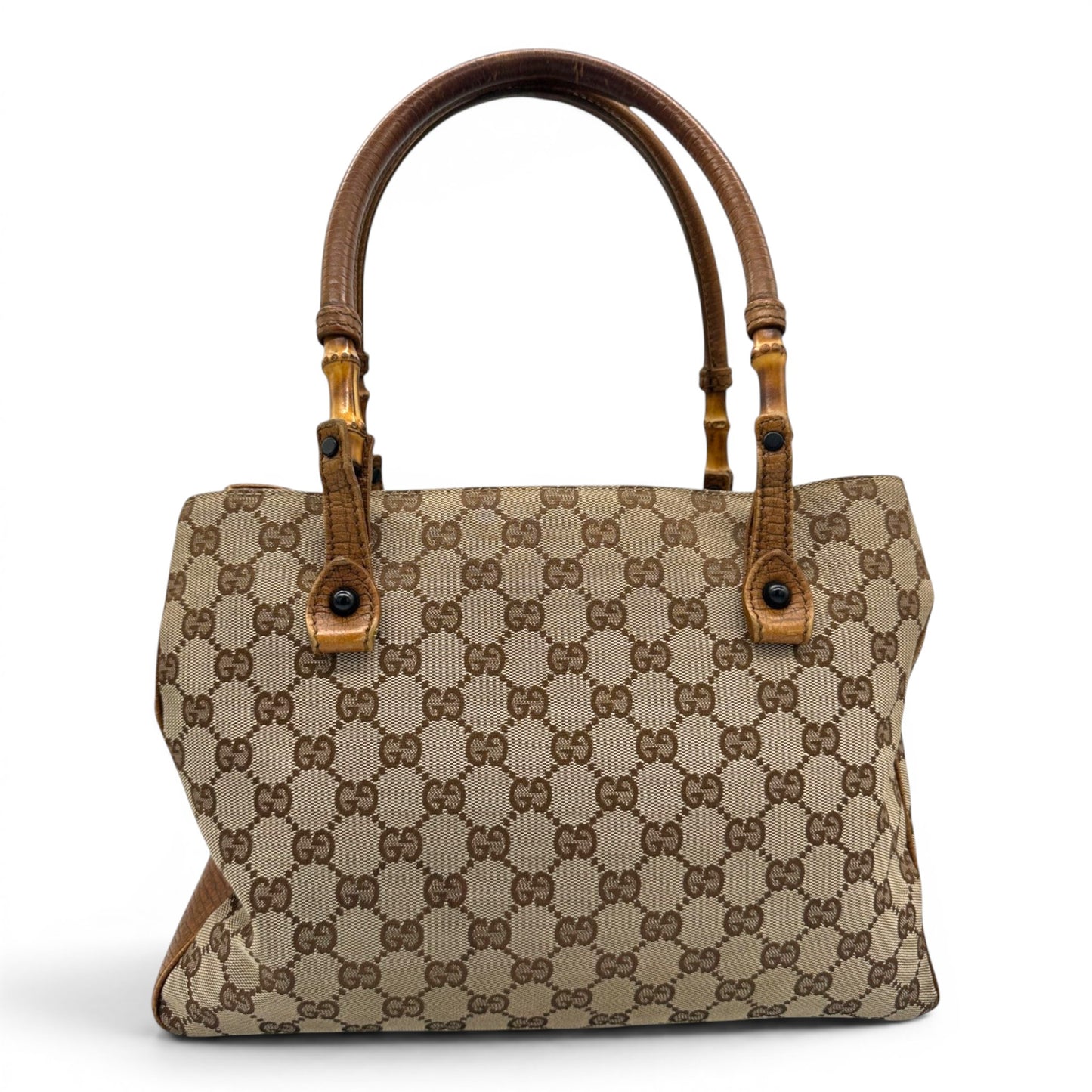 Vintage Gucci Bamboo Structured Tote