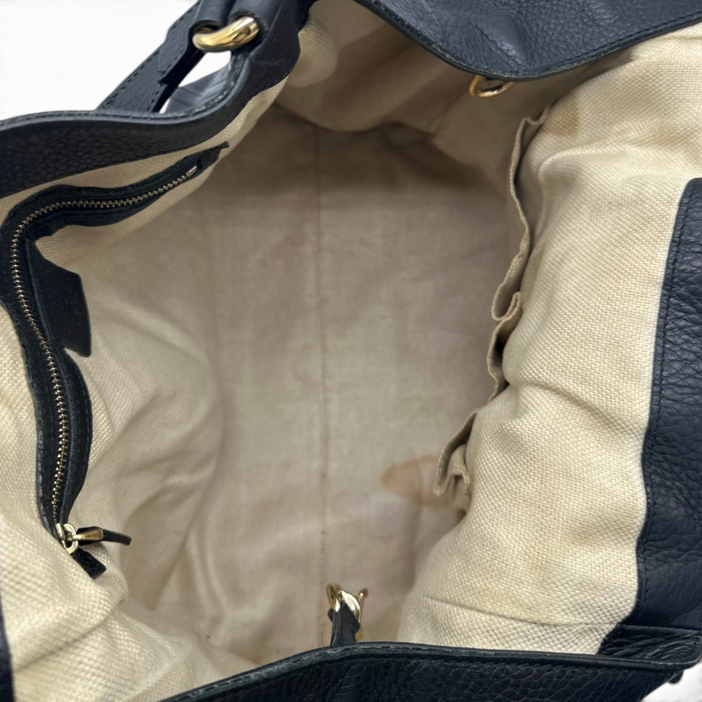 Vintage Gucci Schultertasche aus schwarzem Bambusleder