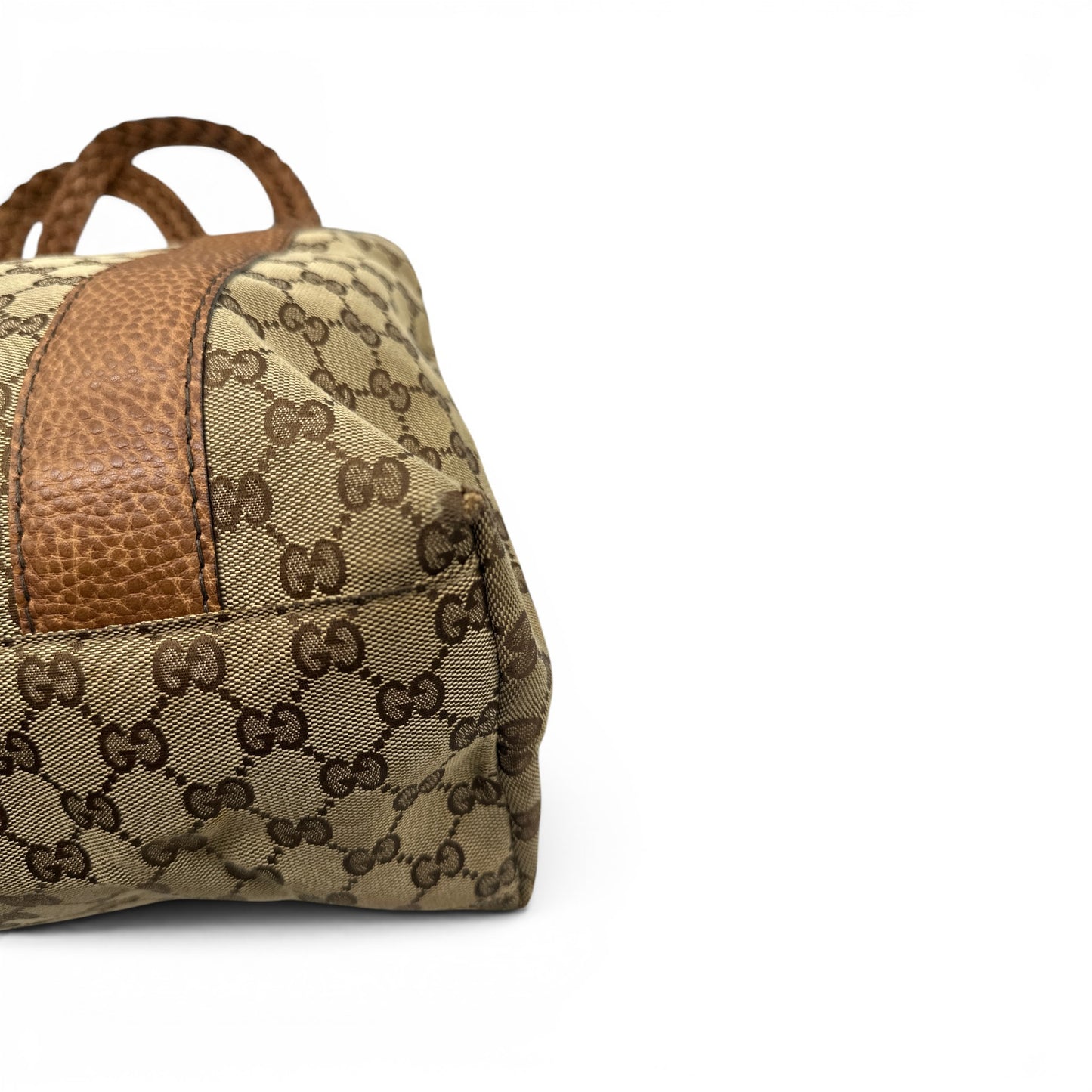 Vintage Gucci Bamboo Large Tote Shoulder Bag