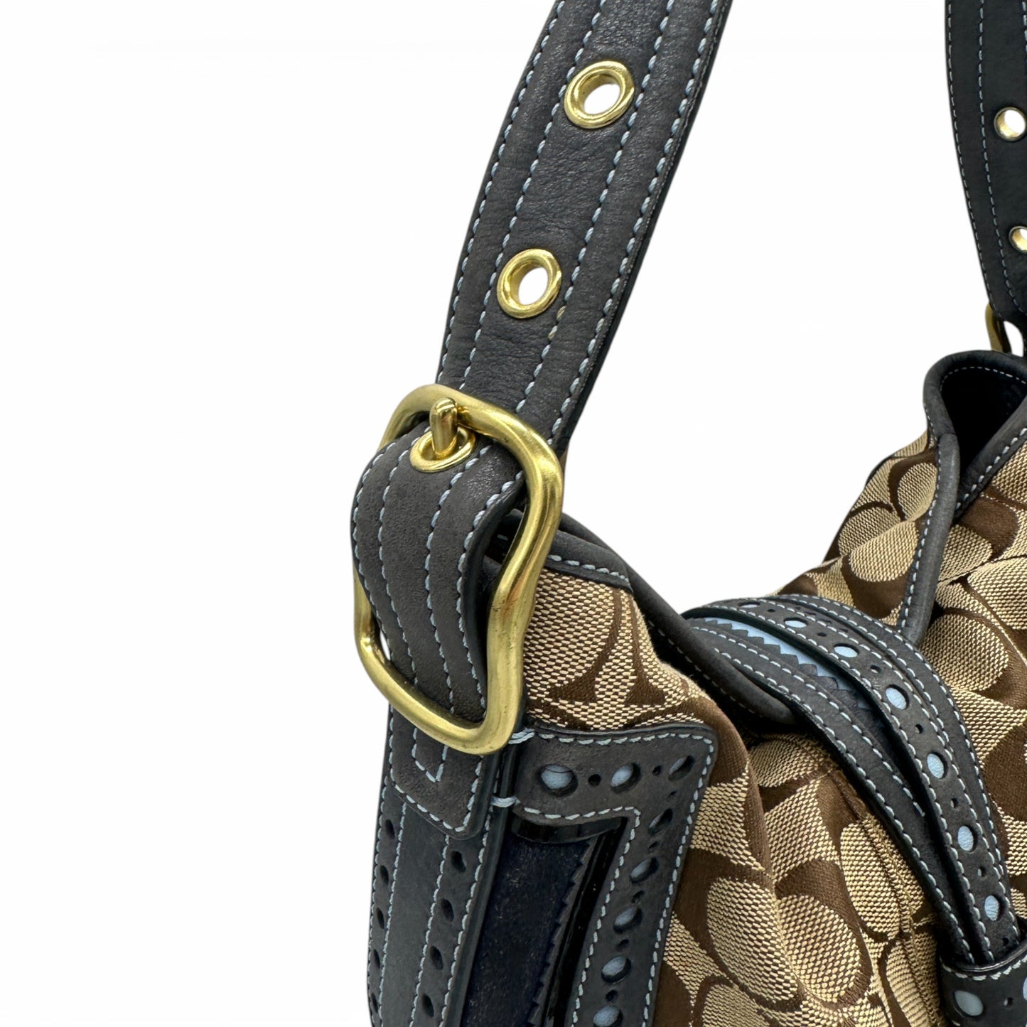 Sac bandoulière vintage Coach 1424 Hampton à clip