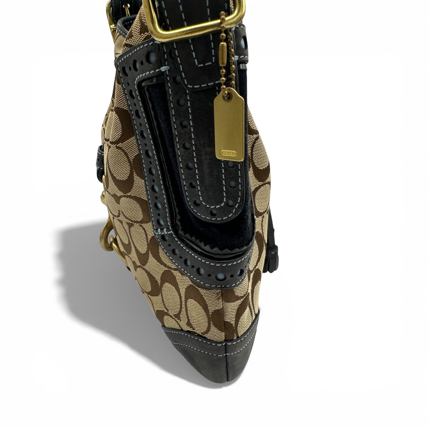 Sac bandoulière vintage Coach 1424 Hampton à clip