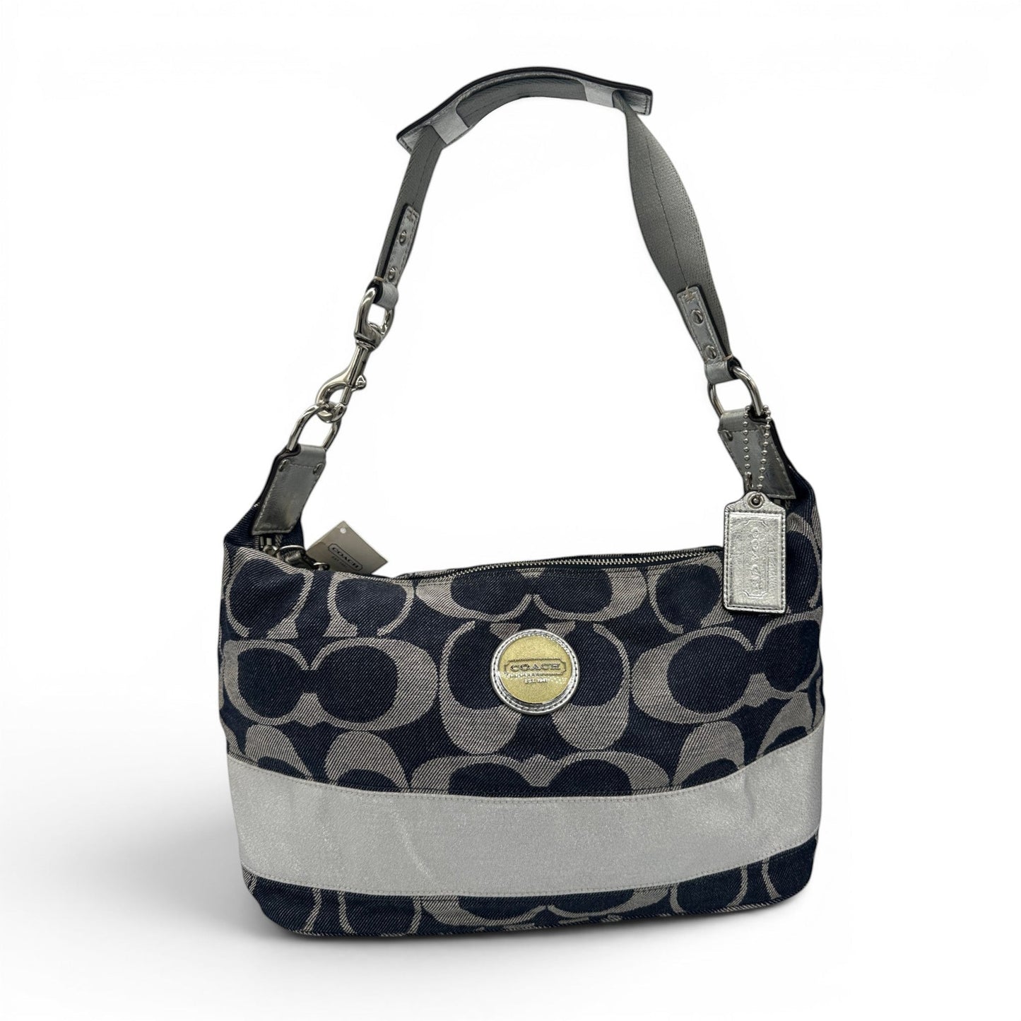 Vintage Coach F17434 Schultertasche aus Jeansstoff