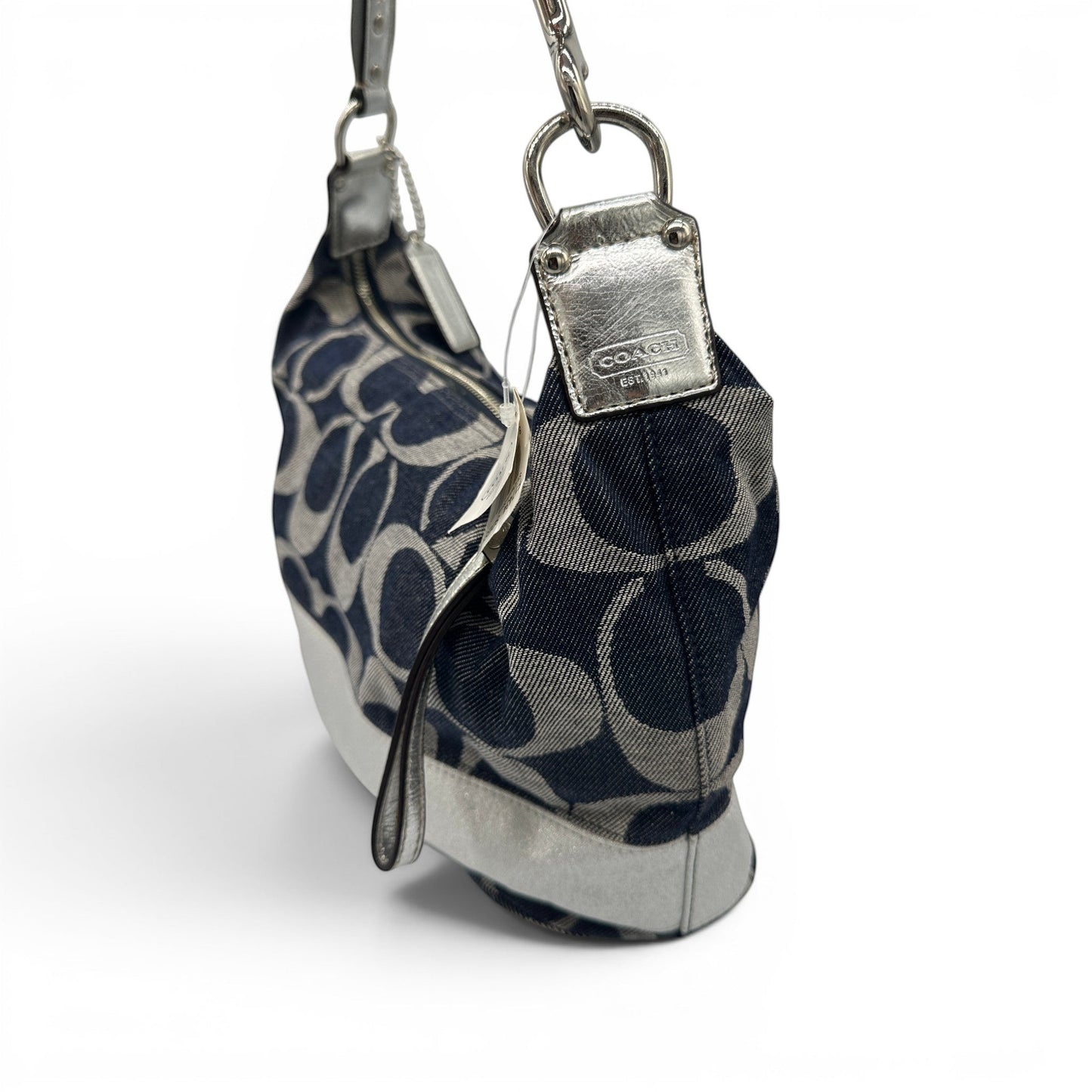 Vintage Coach F17434 Schultertasche aus Jeansstoff