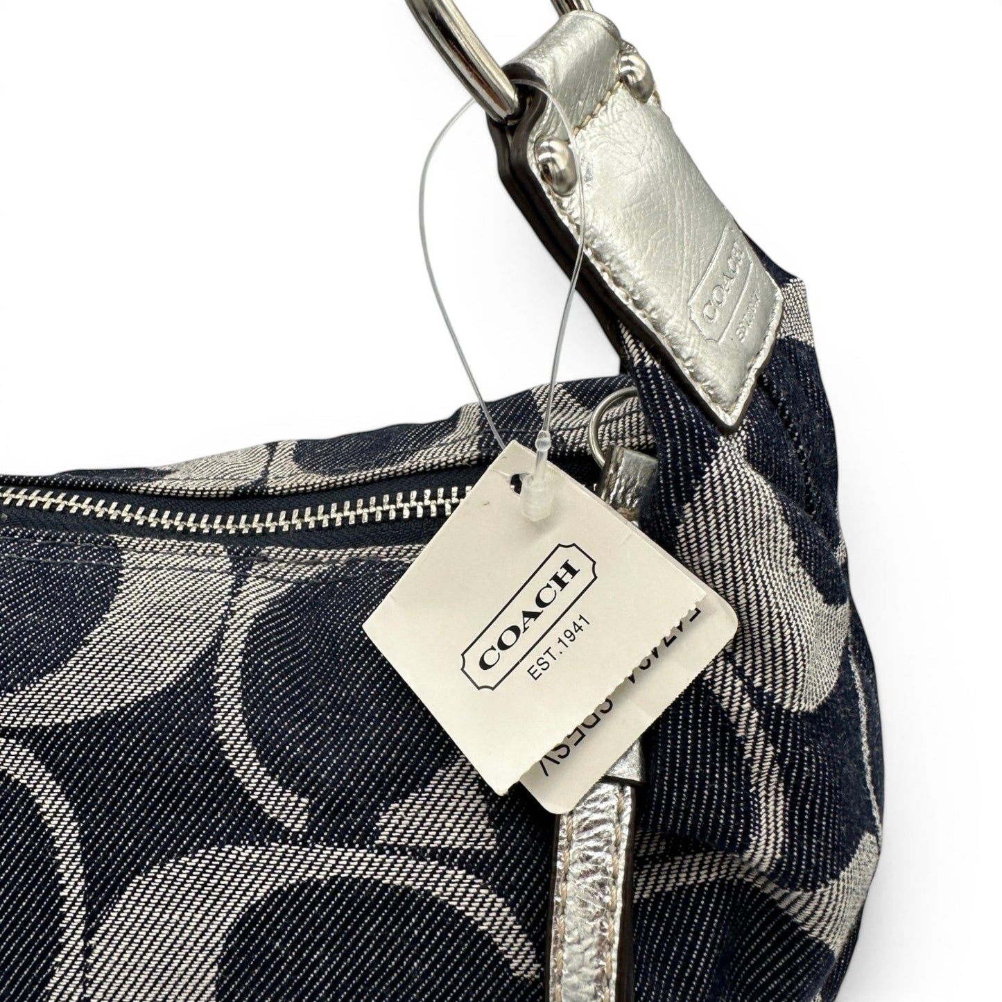 Vintage Coach F17434 Schultertasche aus Jeansstoff