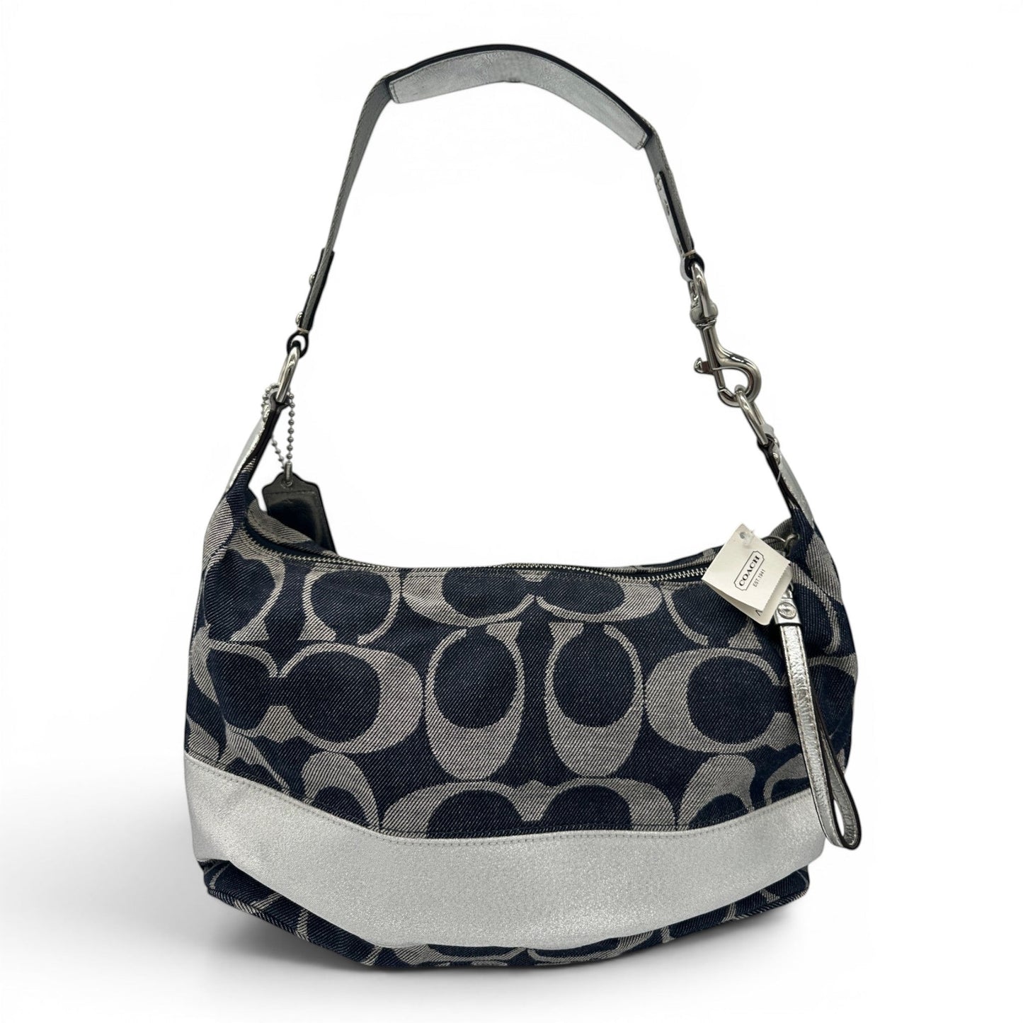Vintage Coach F17434 Schultertasche aus Jeansstoff