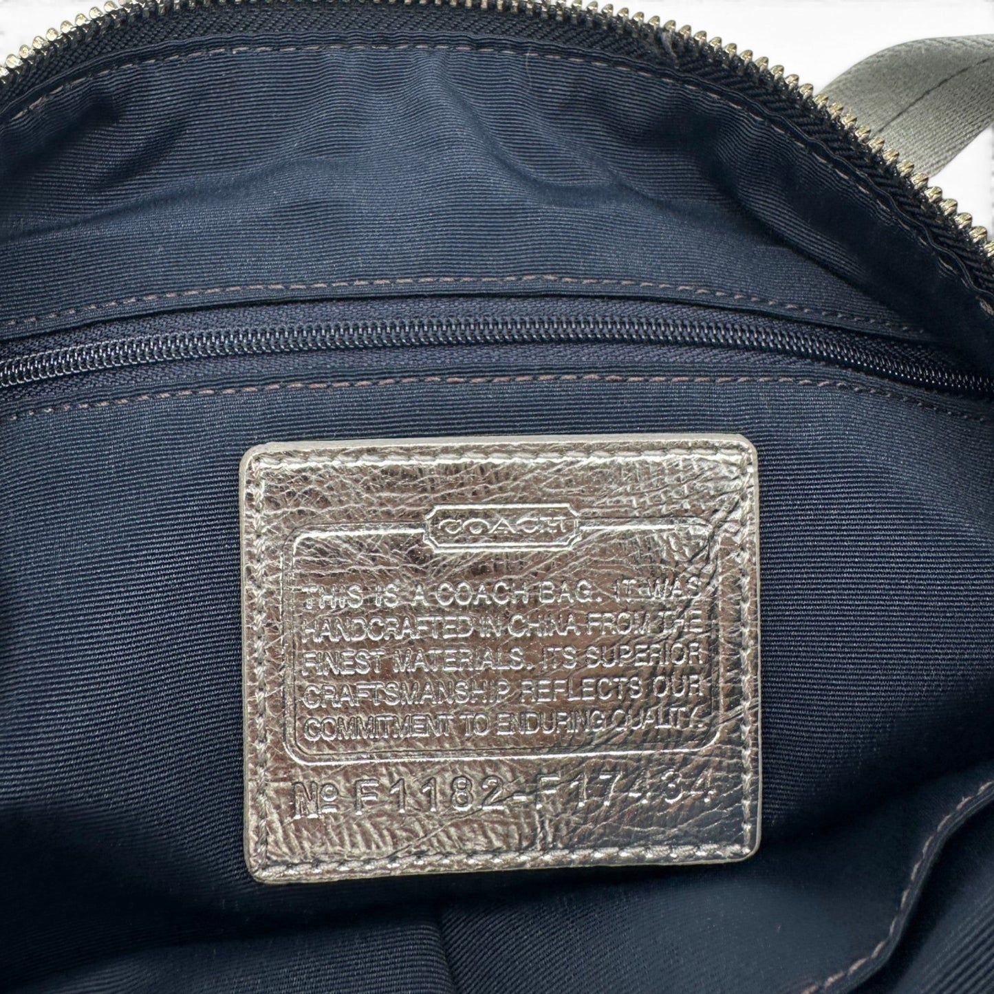 Vintage Coach F17434 Schultertasche aus Jeansstoff
