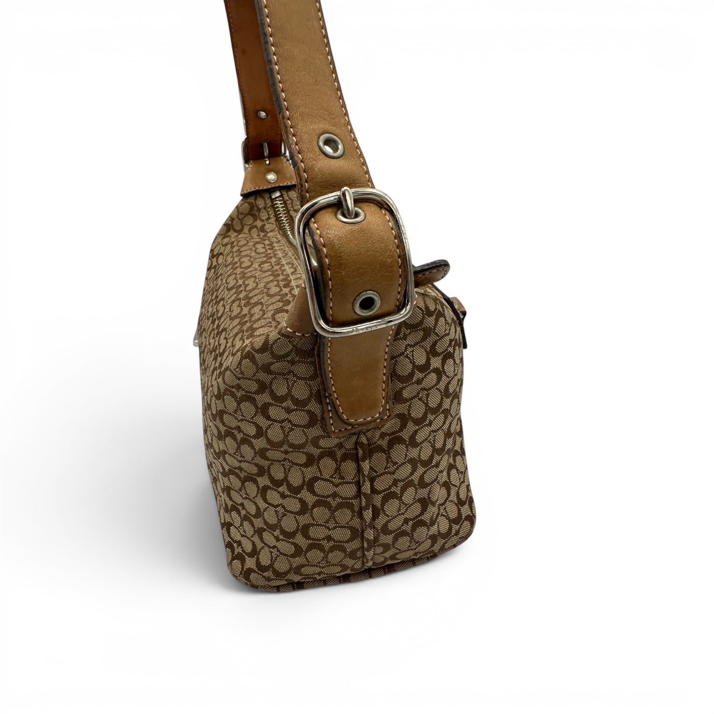 Sac bandoulière vintage Coach 6332 marron à monogramme