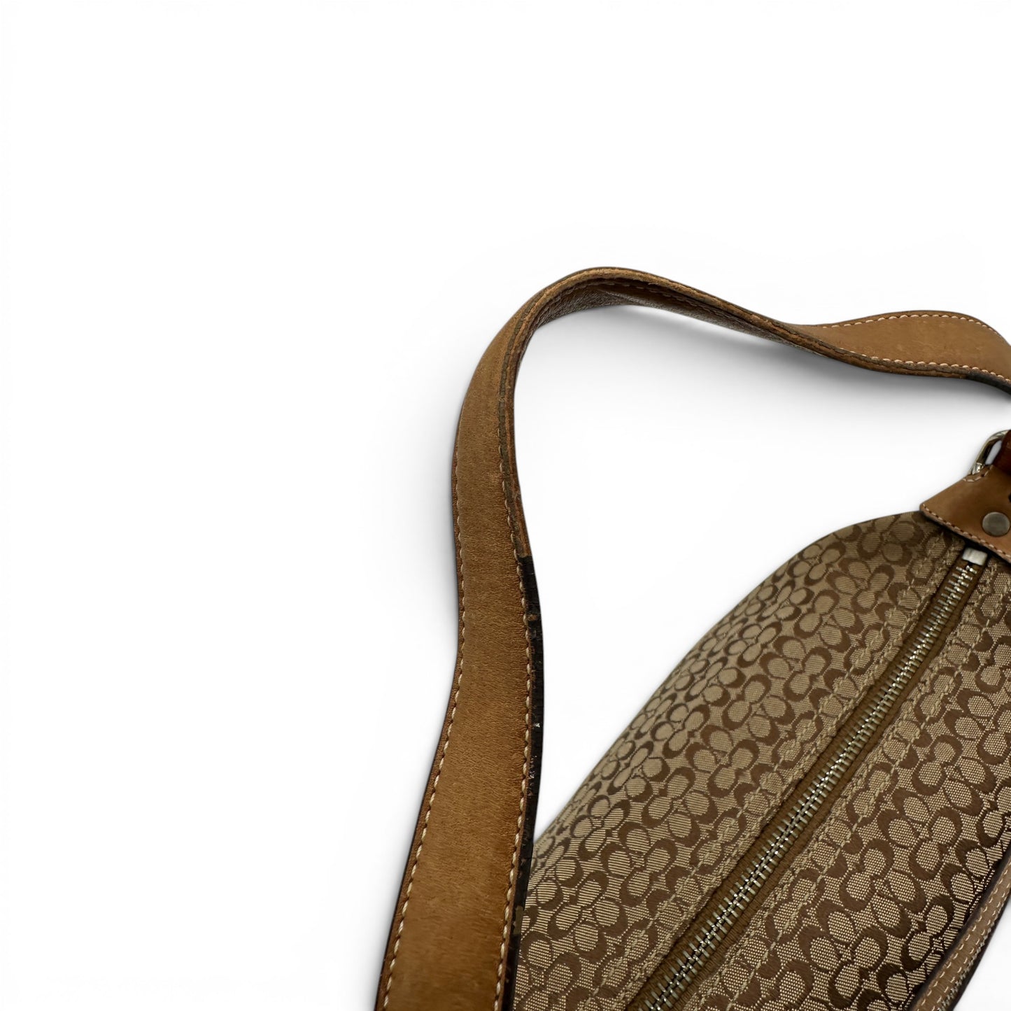 Sac bandoulière vintage Coach 6332 marron à monogramme