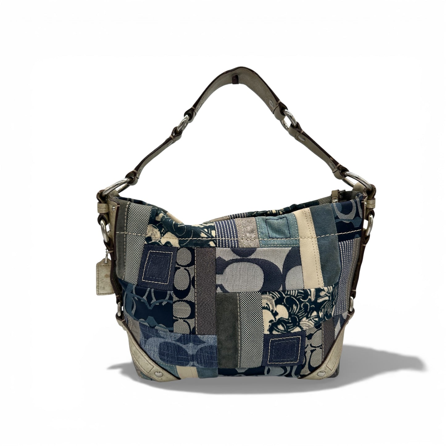 Sac bandoulière vintage Coach F13720 Carly en patchwork de denim