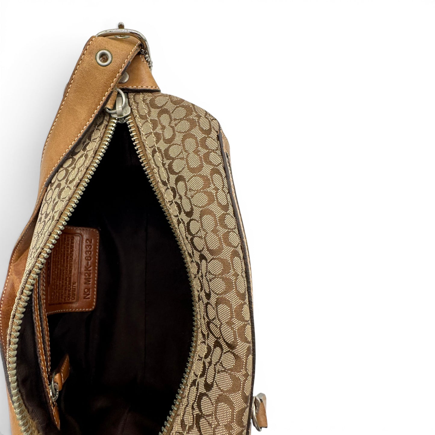 Sac bandoulière vintage Coach 6332 marron à monogramme