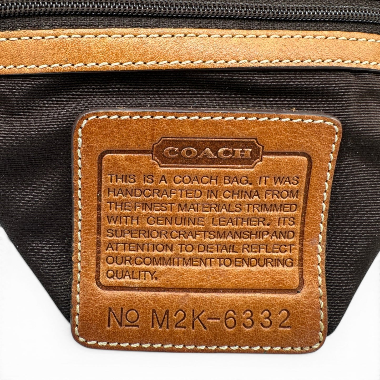 Sac bandoulière vintage Coach 6332 marron à monogramme