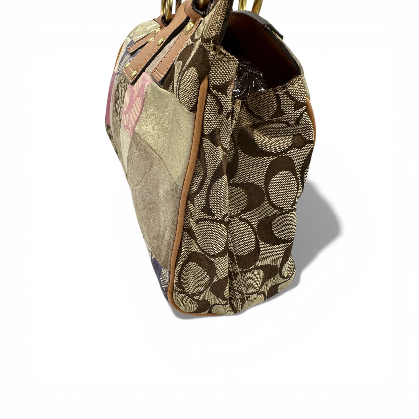 Vintage Coach 12216 Denim Patchwork Turnlock Handtasche